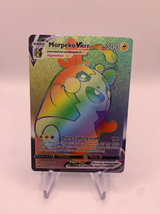 Pokemon Karte Vmax Rainbow Morpeko 204/202 Deutsch