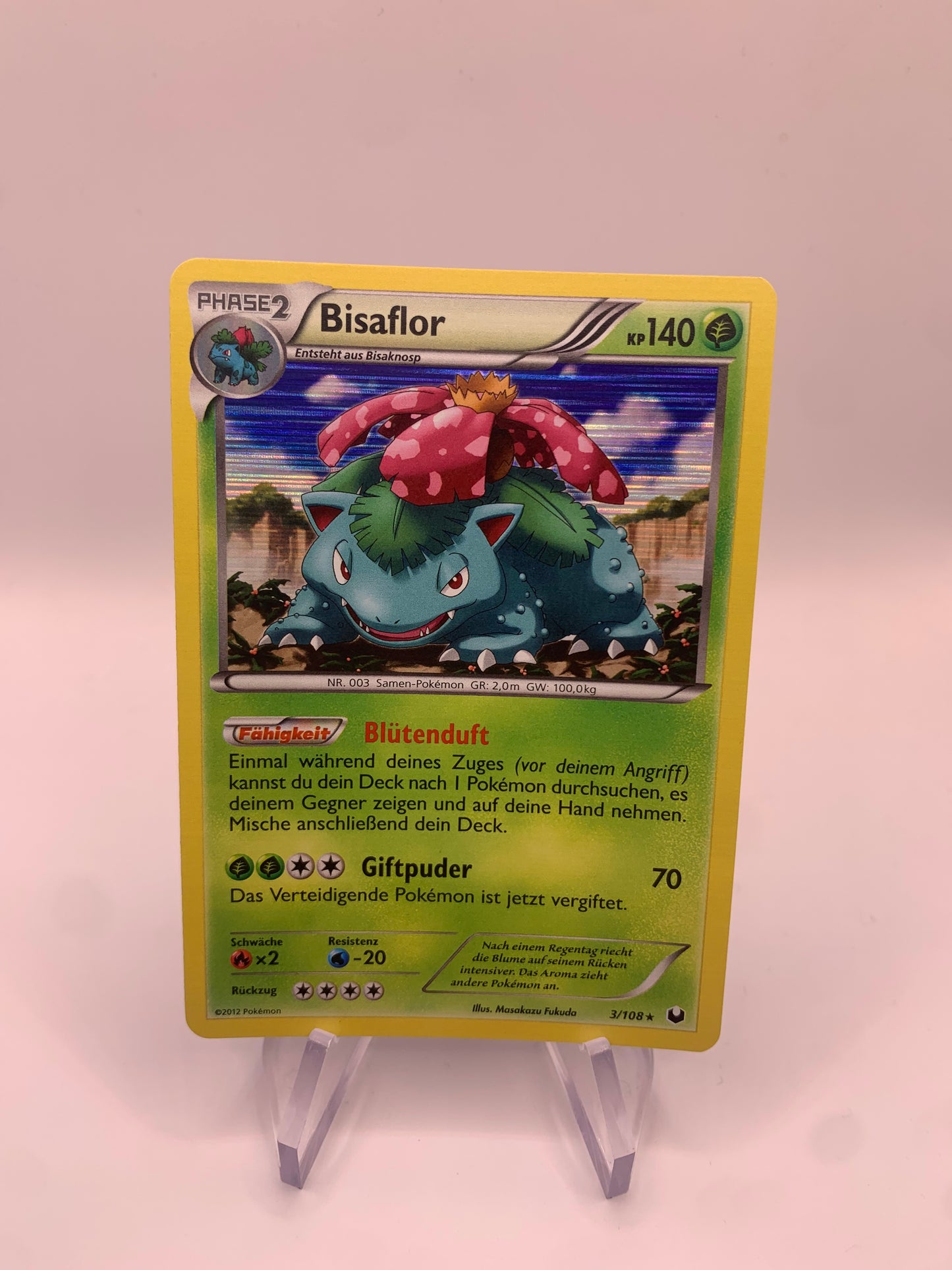 Pokemon Karte Holo Bisaflor 3/108 Deutsch