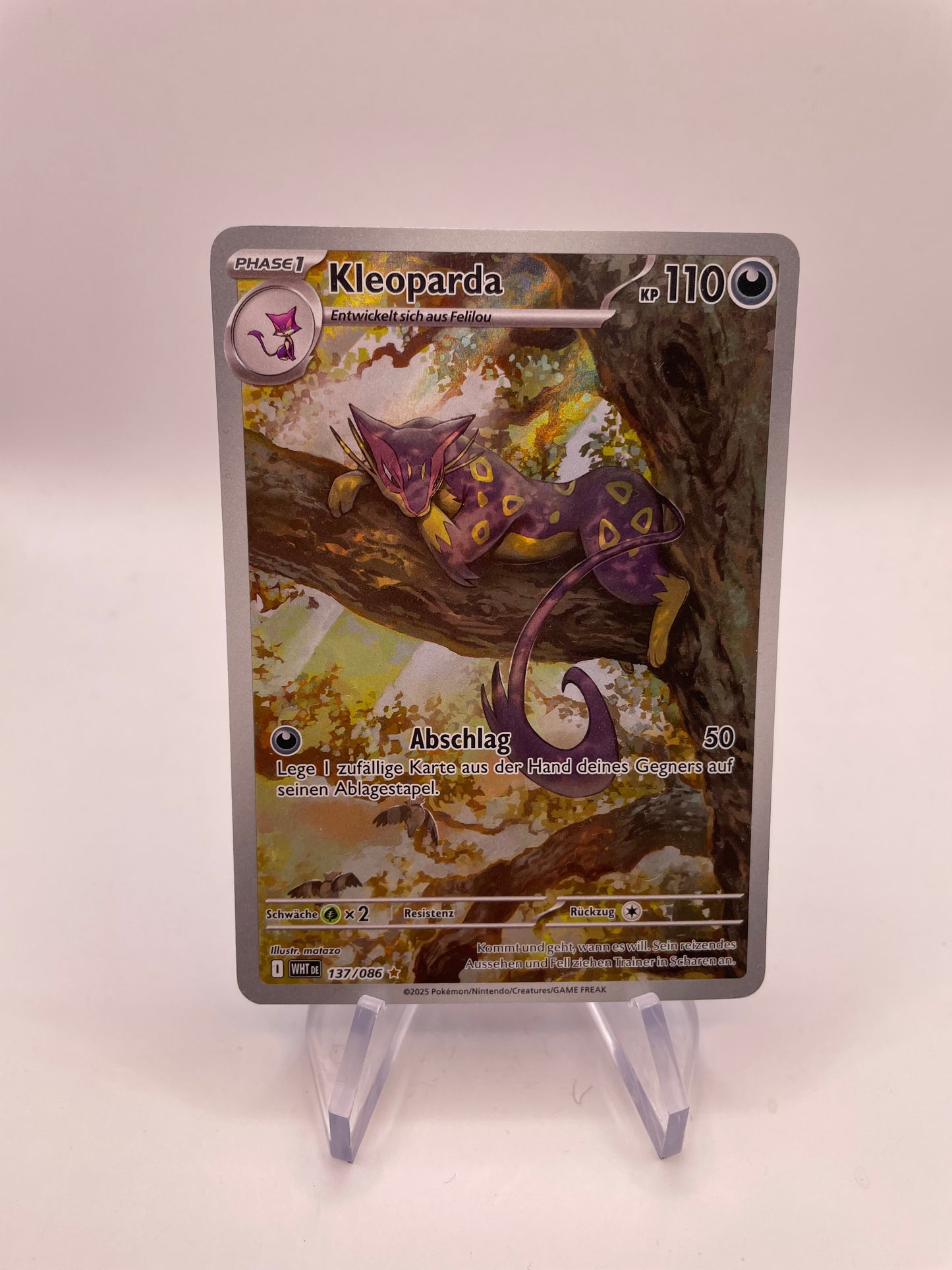 Pokemon Karte Art Rare Kleoparda 137/86  Deutsch
