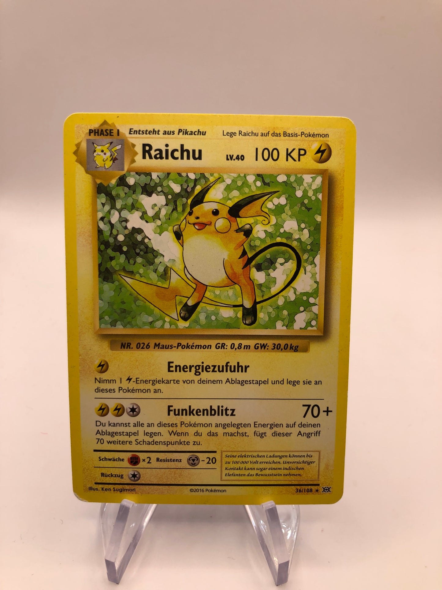 Pokemon Karte Raichu 36/108 Deutsch