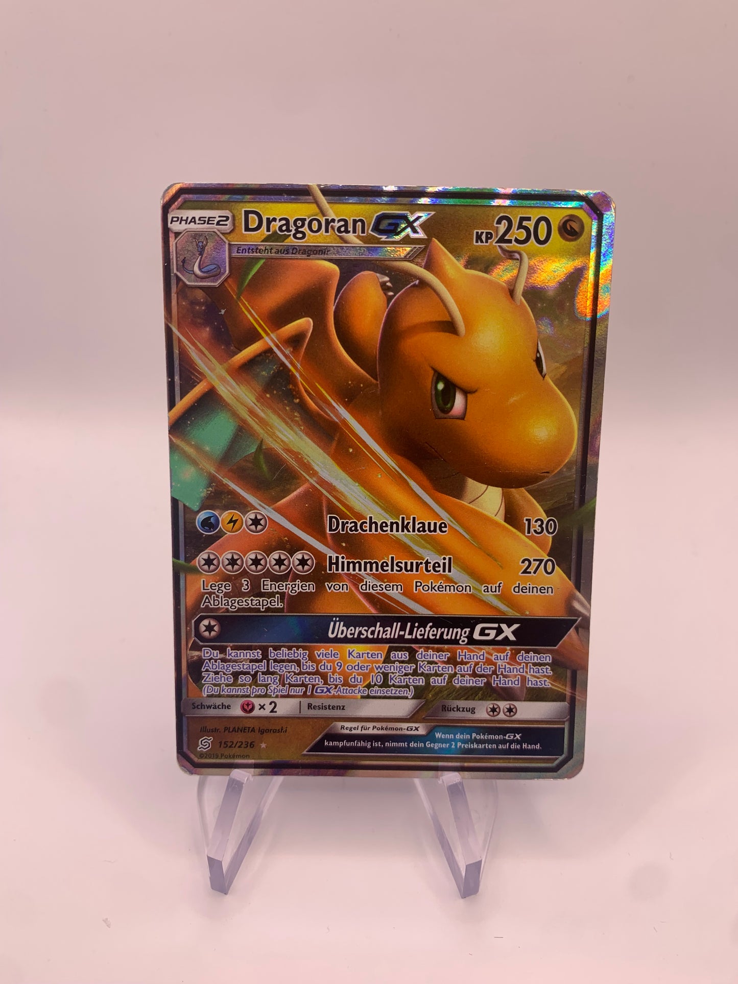 Pokemon Karte GX Dragoran 152/236 Deutsch