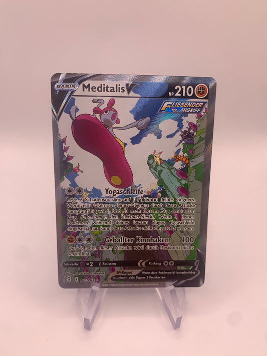 Pokemon Karte V Alt-Art Meditalis 186/203 Deutsch