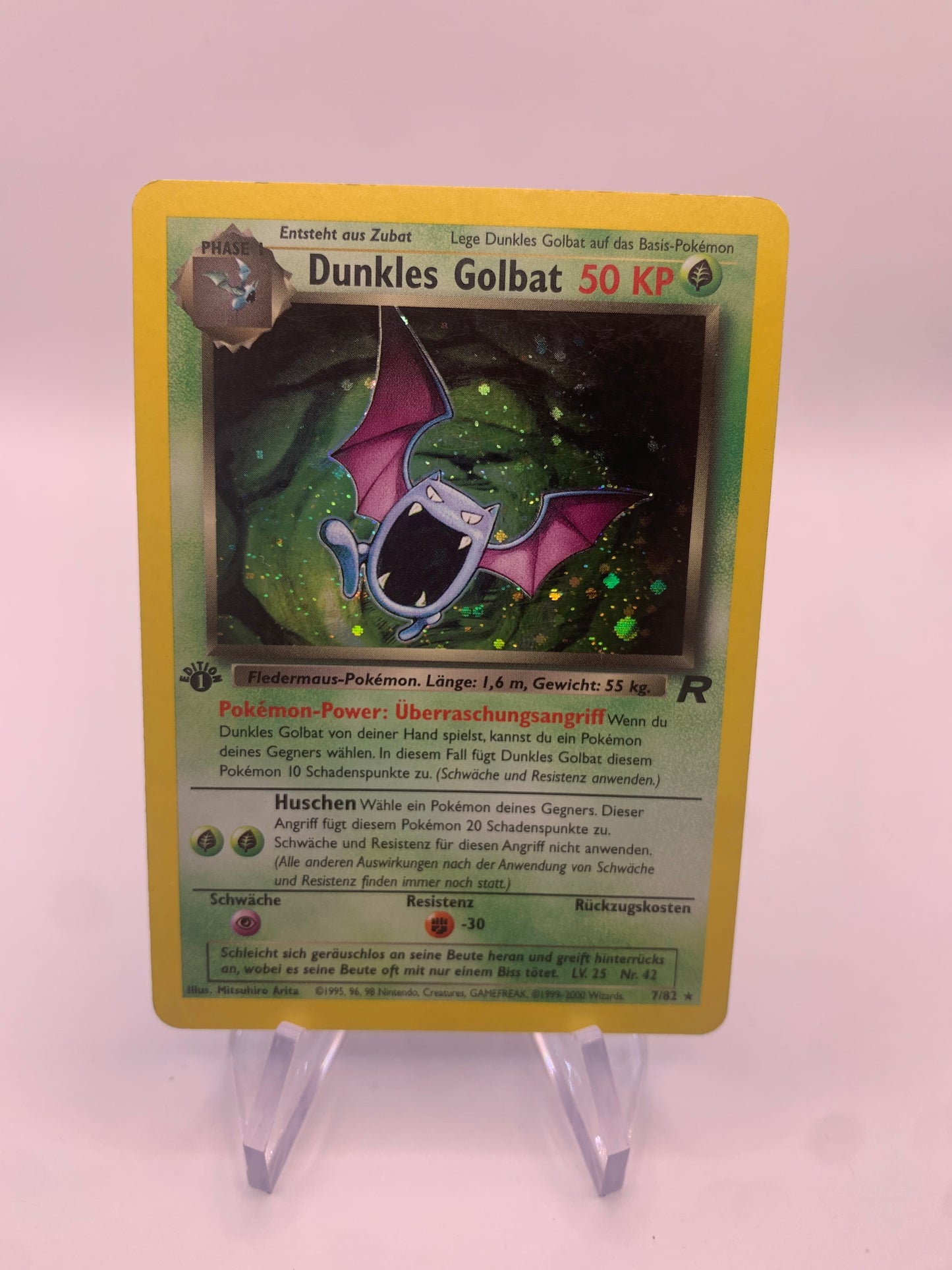 Pokemon Karte 1.Edition Dunkles Golbat 7/82 Deutsch