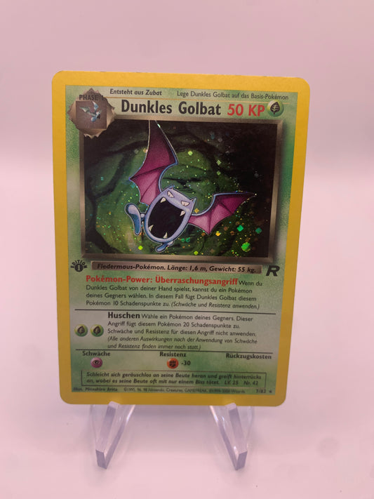 Pokemon Karte 1.Edition Dunkles Golbat 7/82 Deutsch