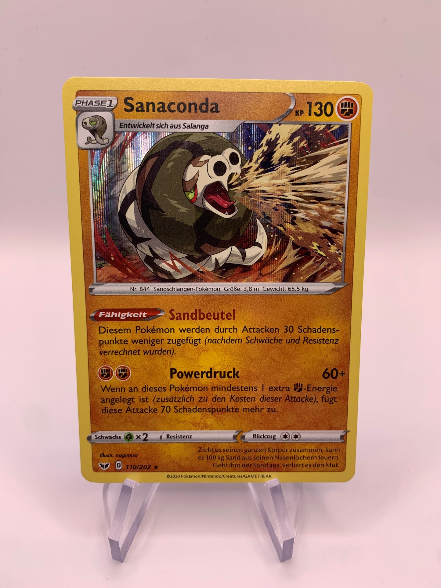 Pokemon Karte Holo Sanaconda 110/202 Deutsch