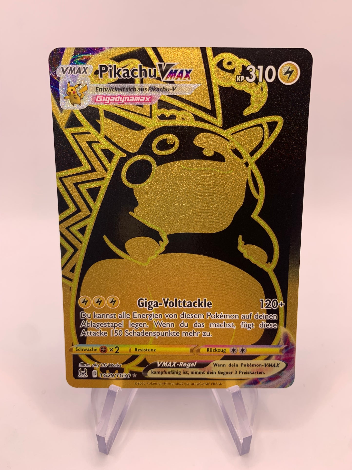 Pokemon Card Gold Vmax Pikachu TG29/TG30 German