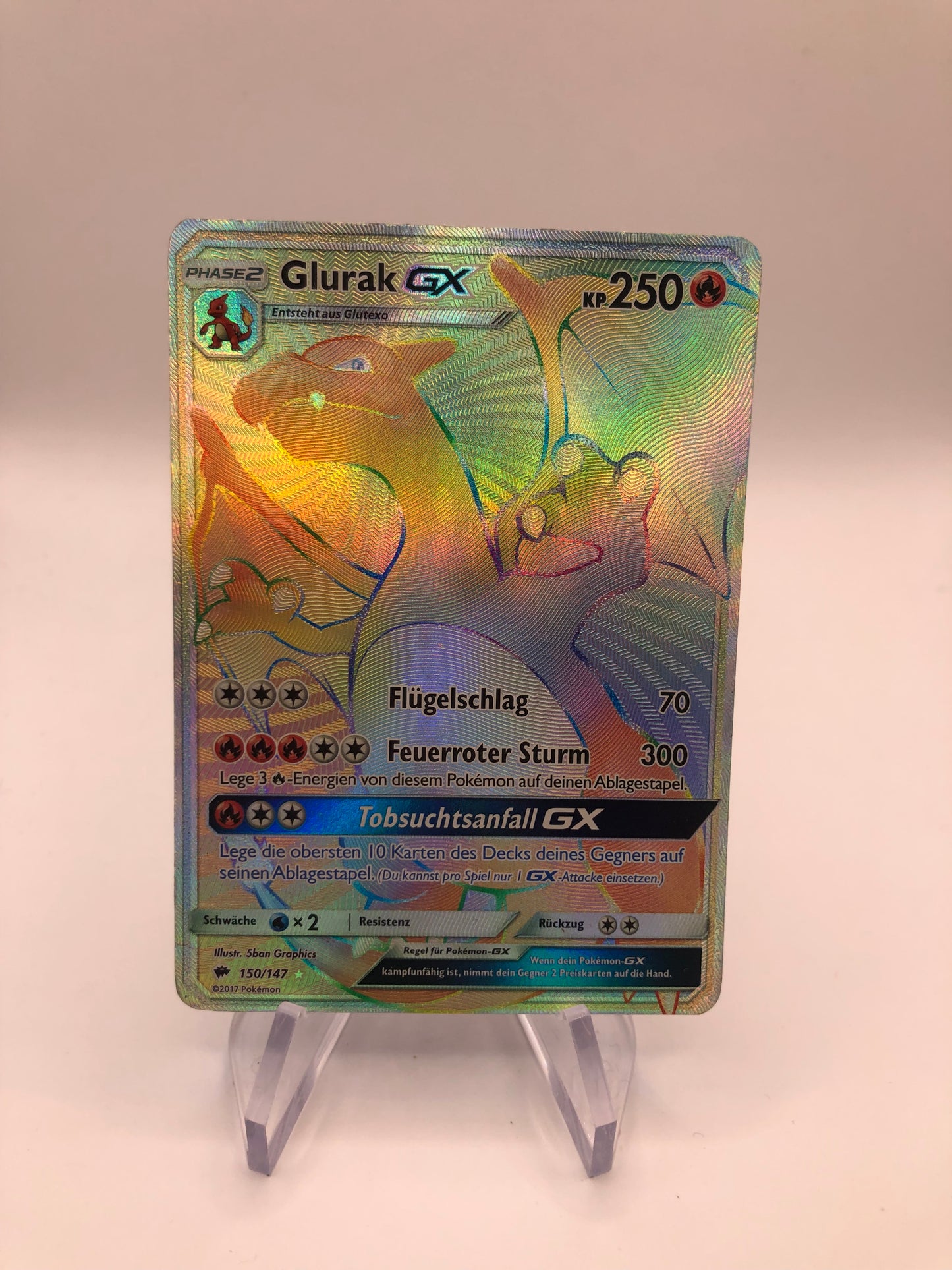 Pokemon Karten GX Rainbow Glurak 150/147 Deutsch