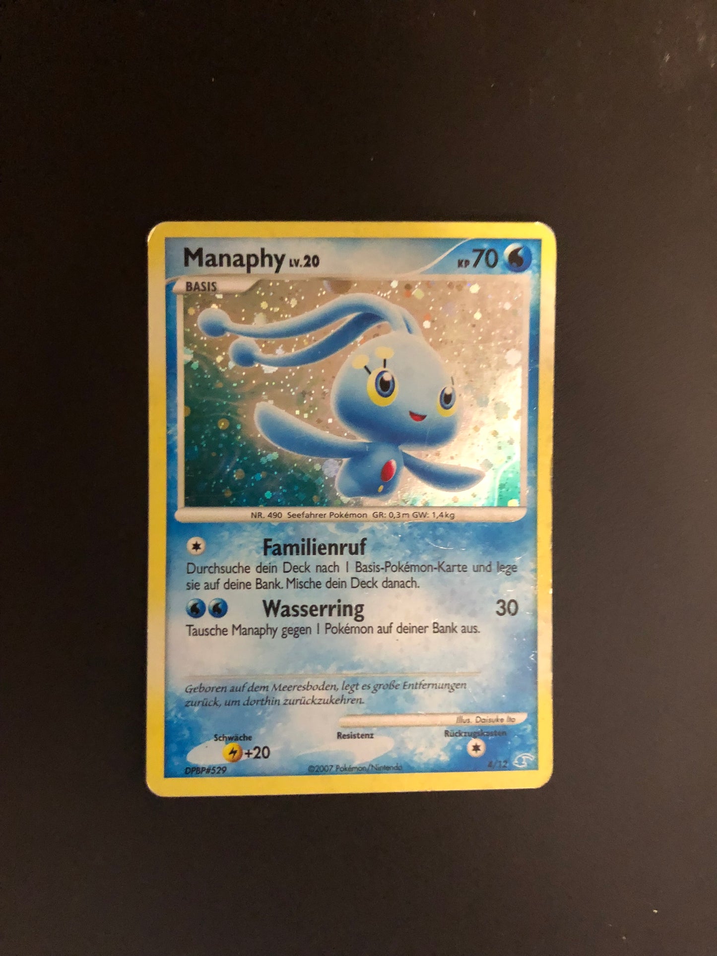 Pokemon Karte Holo Manaphy 4/12 Deutsch