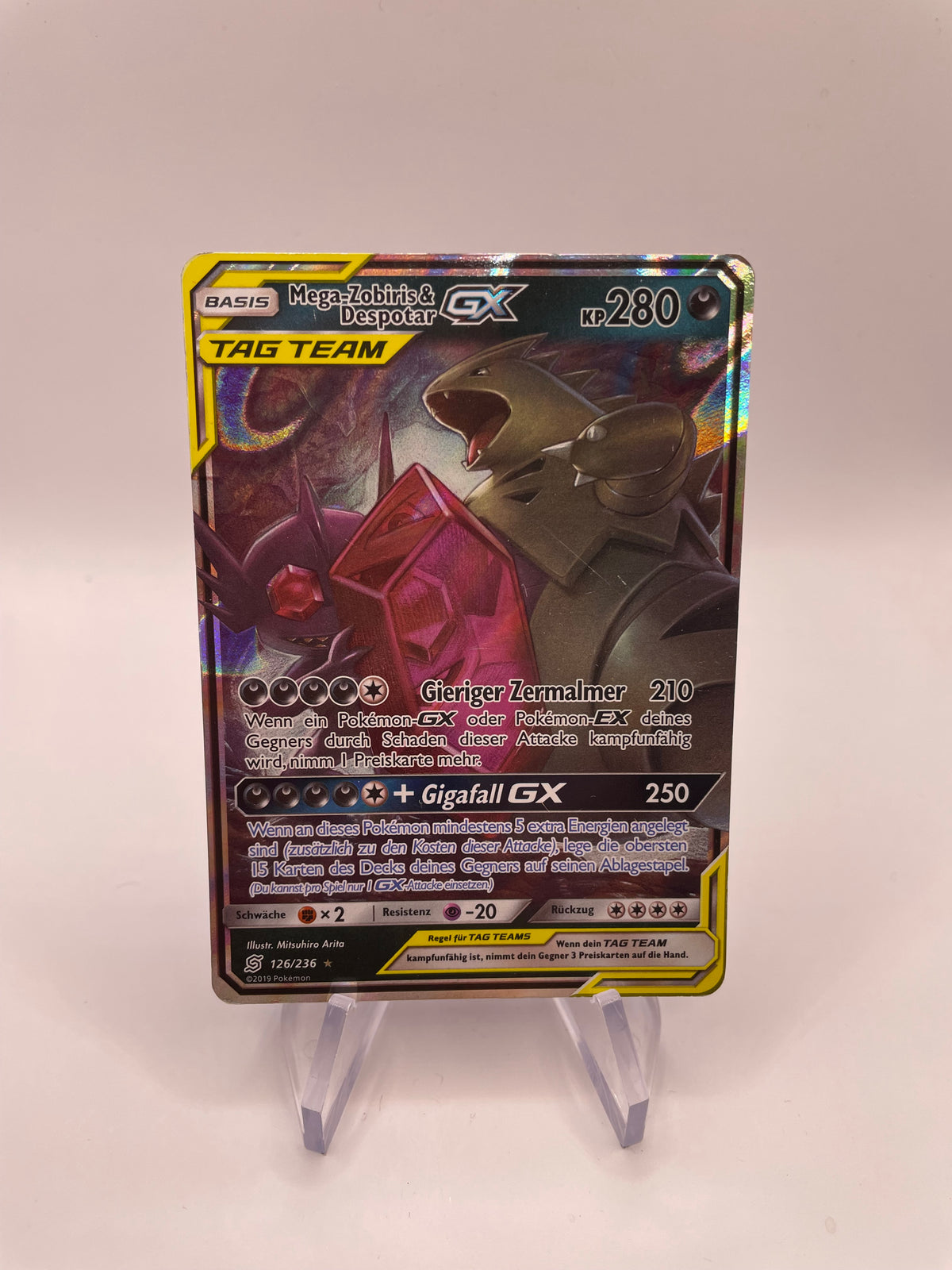 Pokemon Karte GX Tag Team Mega-Zobiris & Despotar 126/236 Deutsch