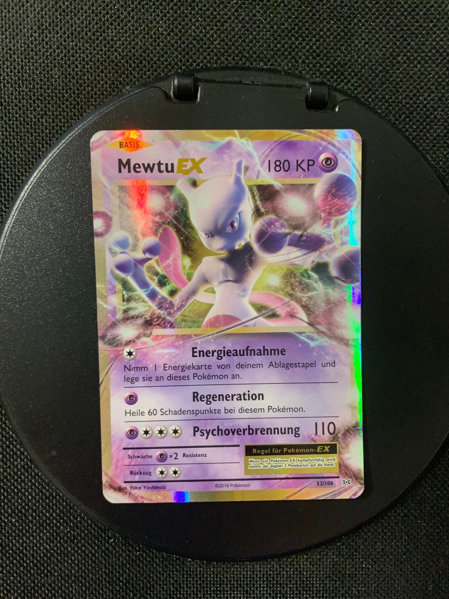 Pokémon Karte EX Mewtu 52/108 deutsch