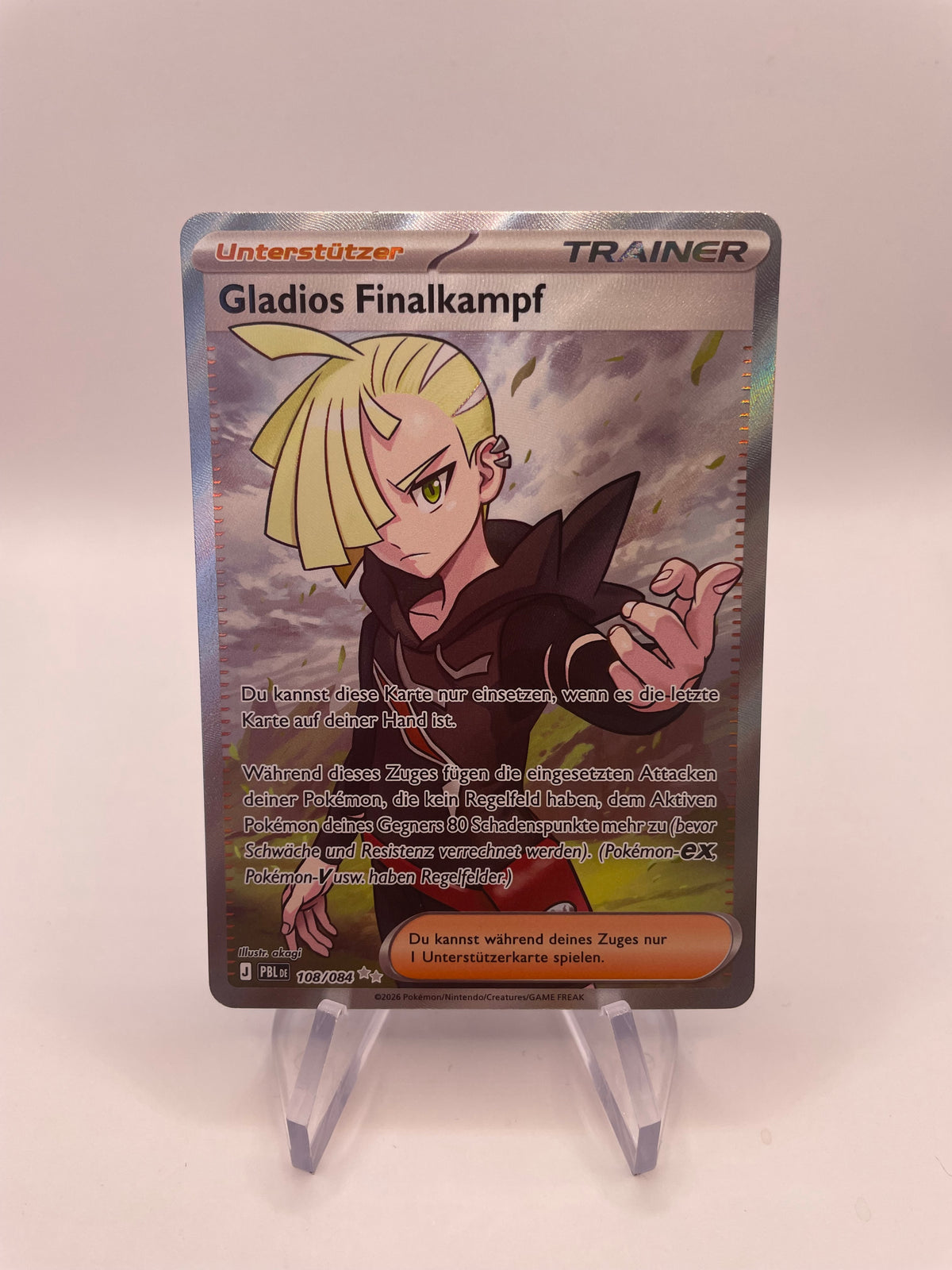Pokemon Karte Trainer Gladios Finalkampf 108/84 Deutsch