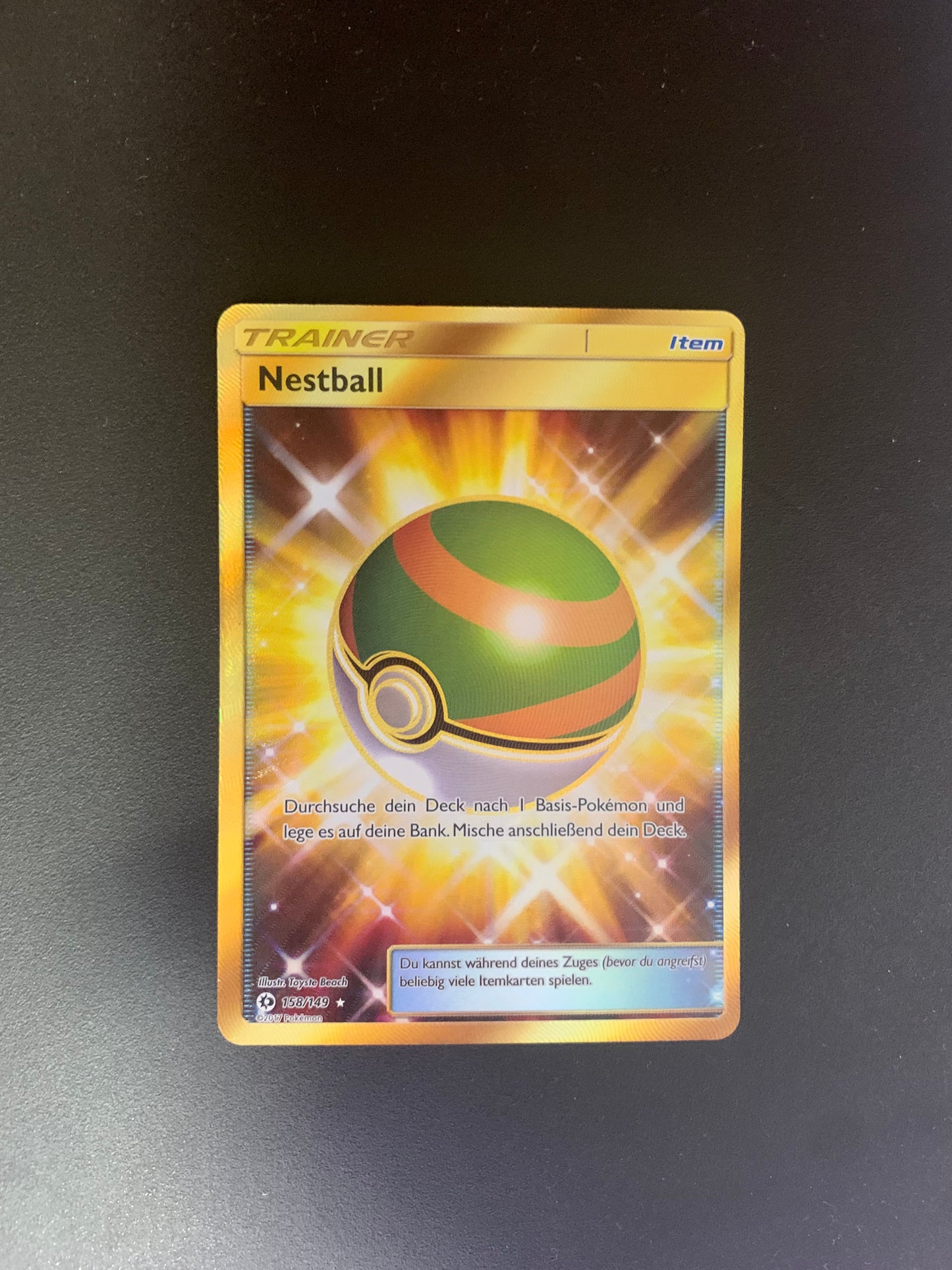 Pokemon Karte Gold Trainer Nestball 158/149 Deutsch