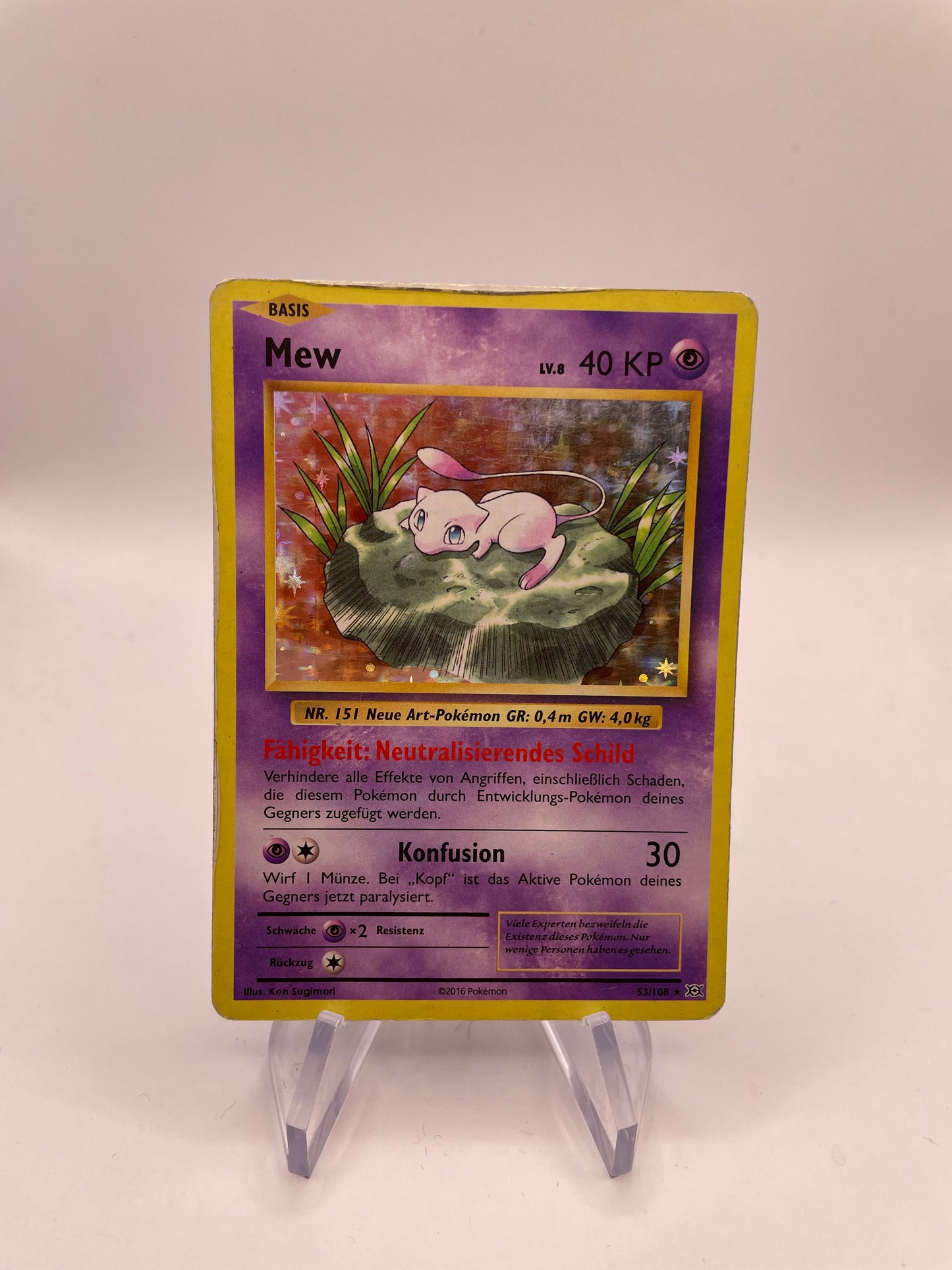 Pokémon Karte Holo Mew 53/108 Deutsch