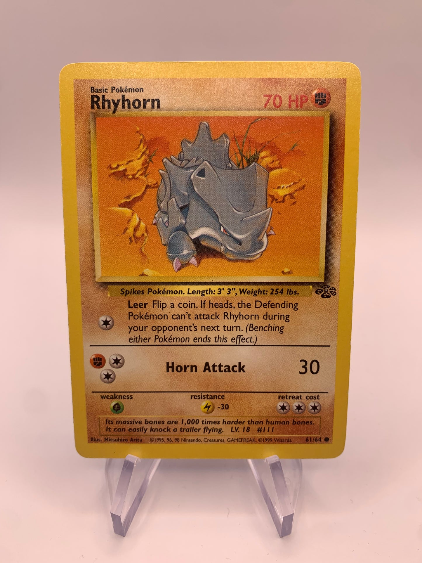 Pokemon card Rhyhorn 61/64 Jungle English