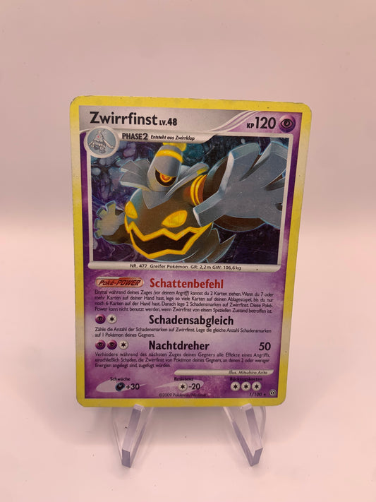 Pokemon Karte Holo Zwirrfinst 1/100 Deutsch