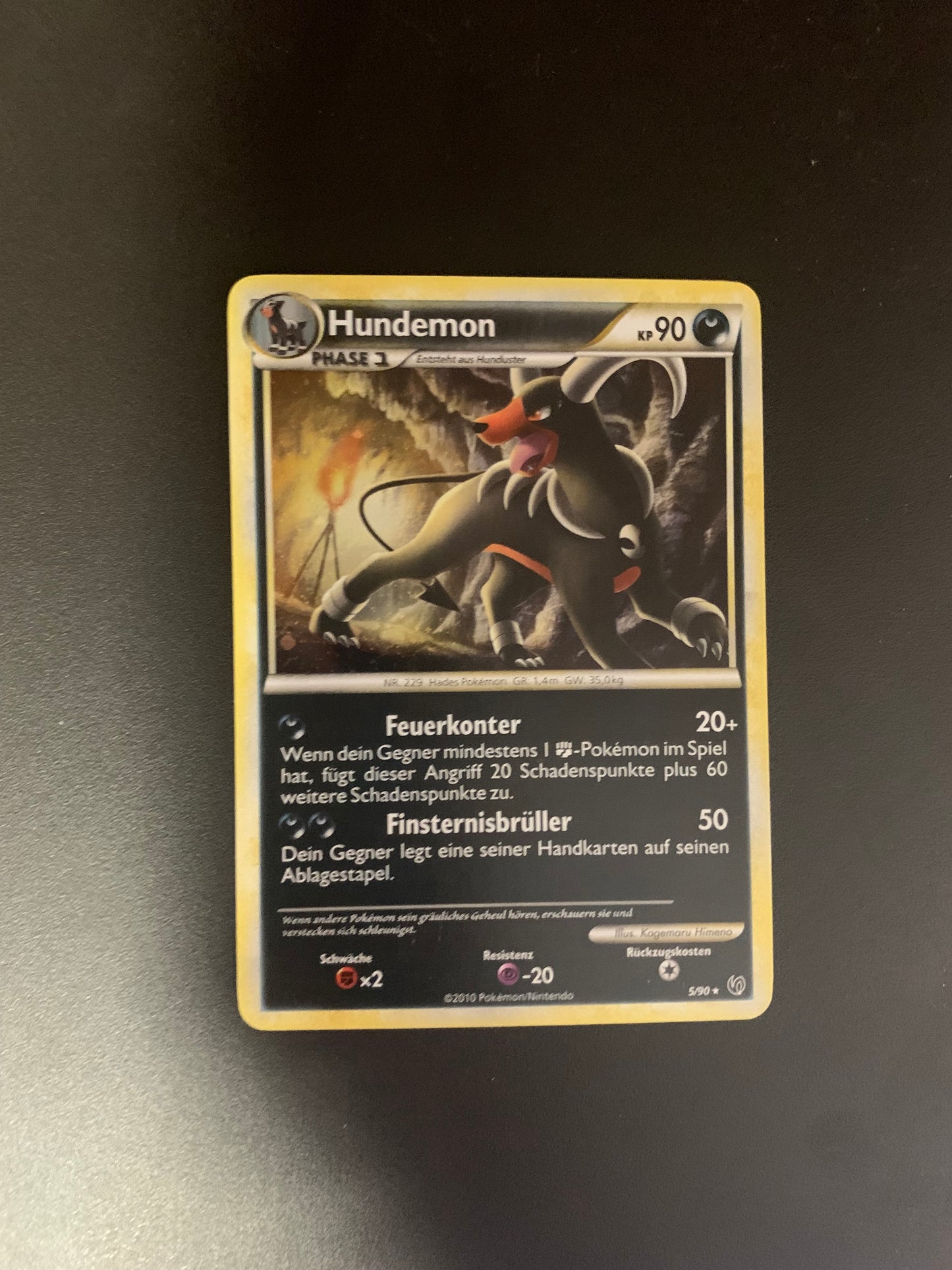 Pokemon Karte Holo Hundemon 5/90 Deutsch