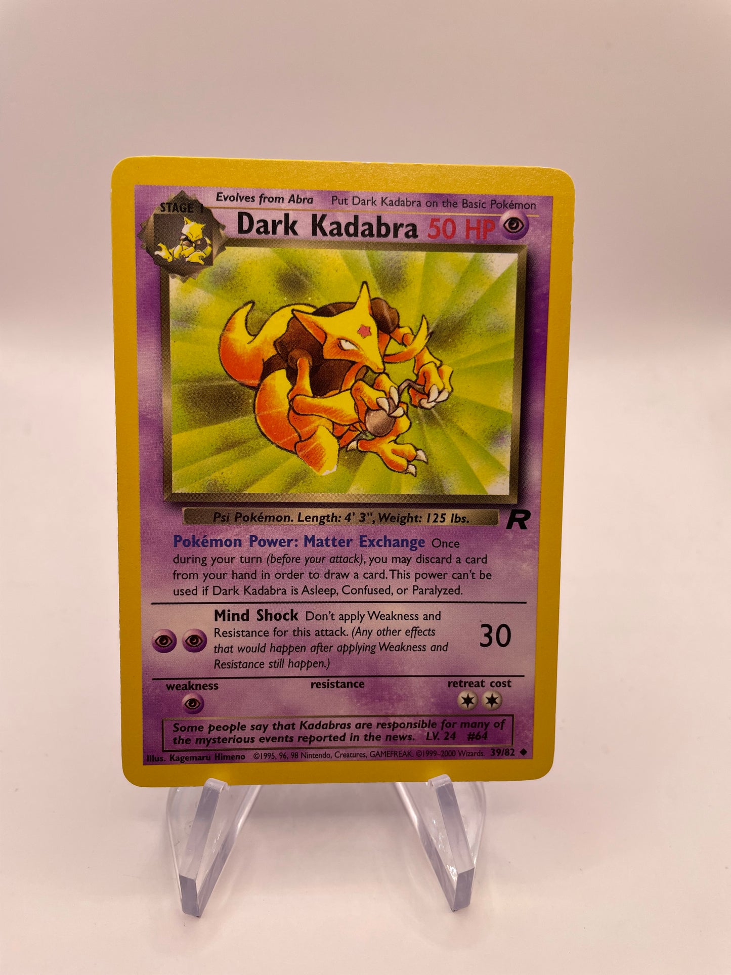 Pokemon Karte Rocket Dark Kadabra 39/82 Englisch