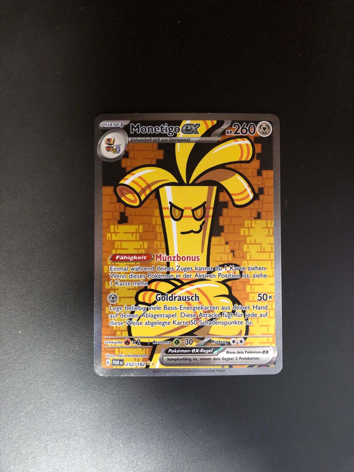 Pokemon Karte Alt-Art EX Monetig 252/182 Deutsch