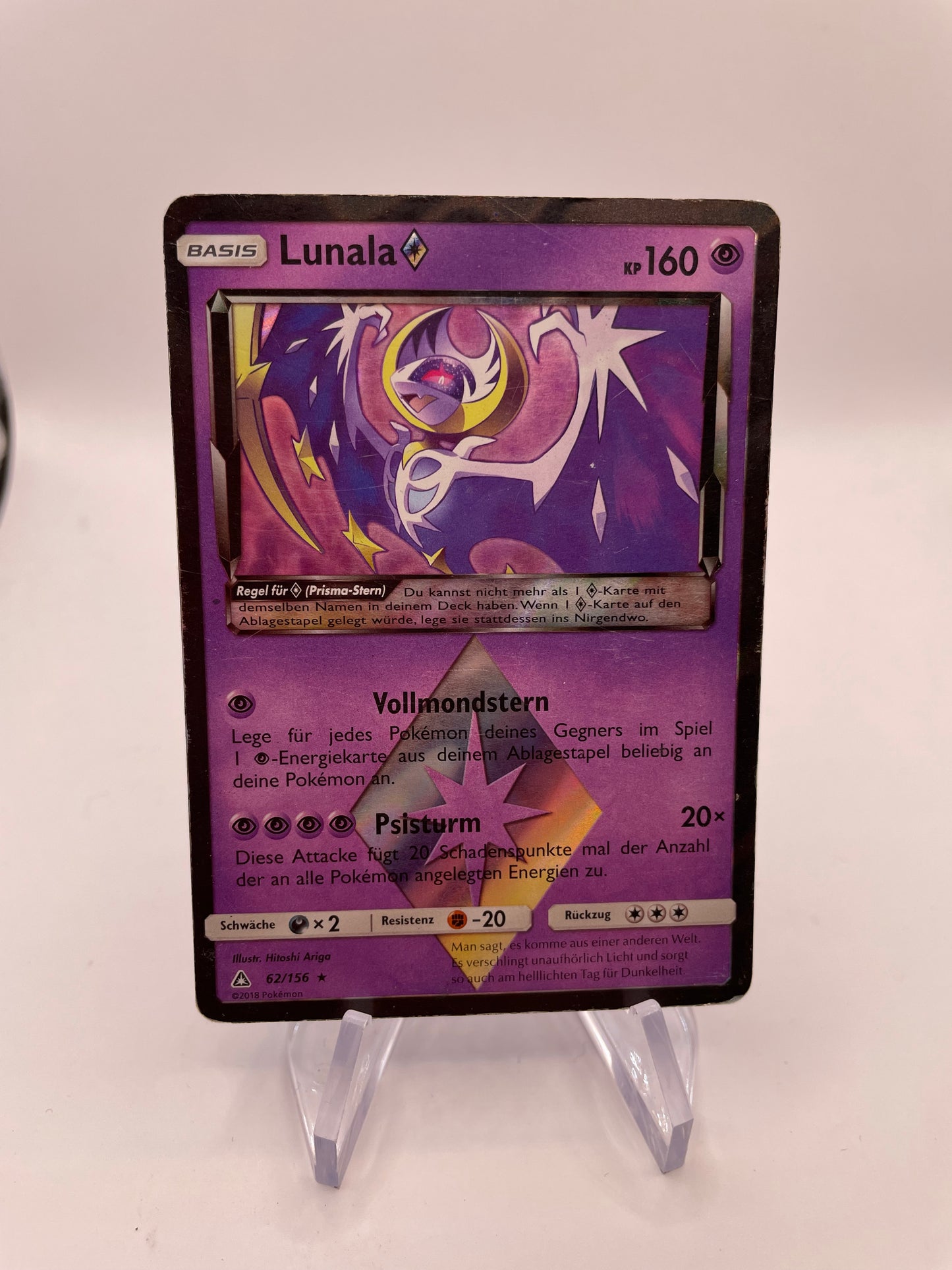 Pokemon Karte Revers Lunala 62/156 Deutsch