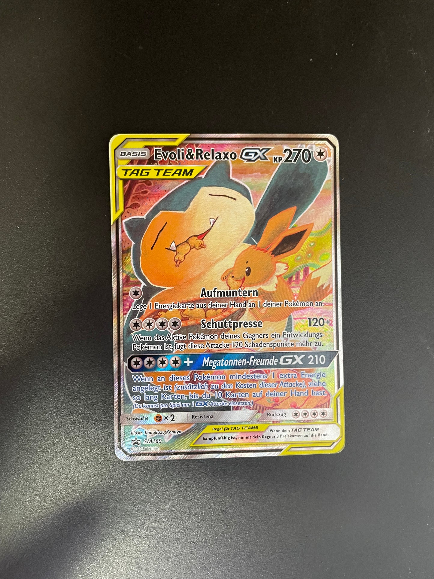 Pokemon Karte GX Tag Team Promo Evoli & Relaxo SM169 Deutsch