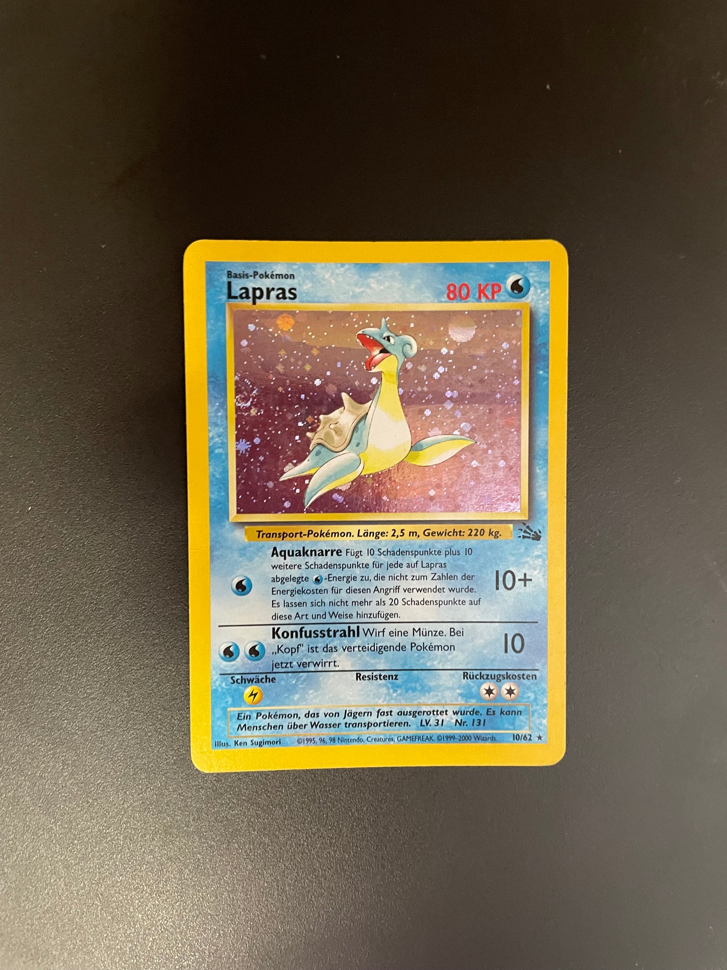 Pokemon Karte Holo Lapras 10/62 Deutsch