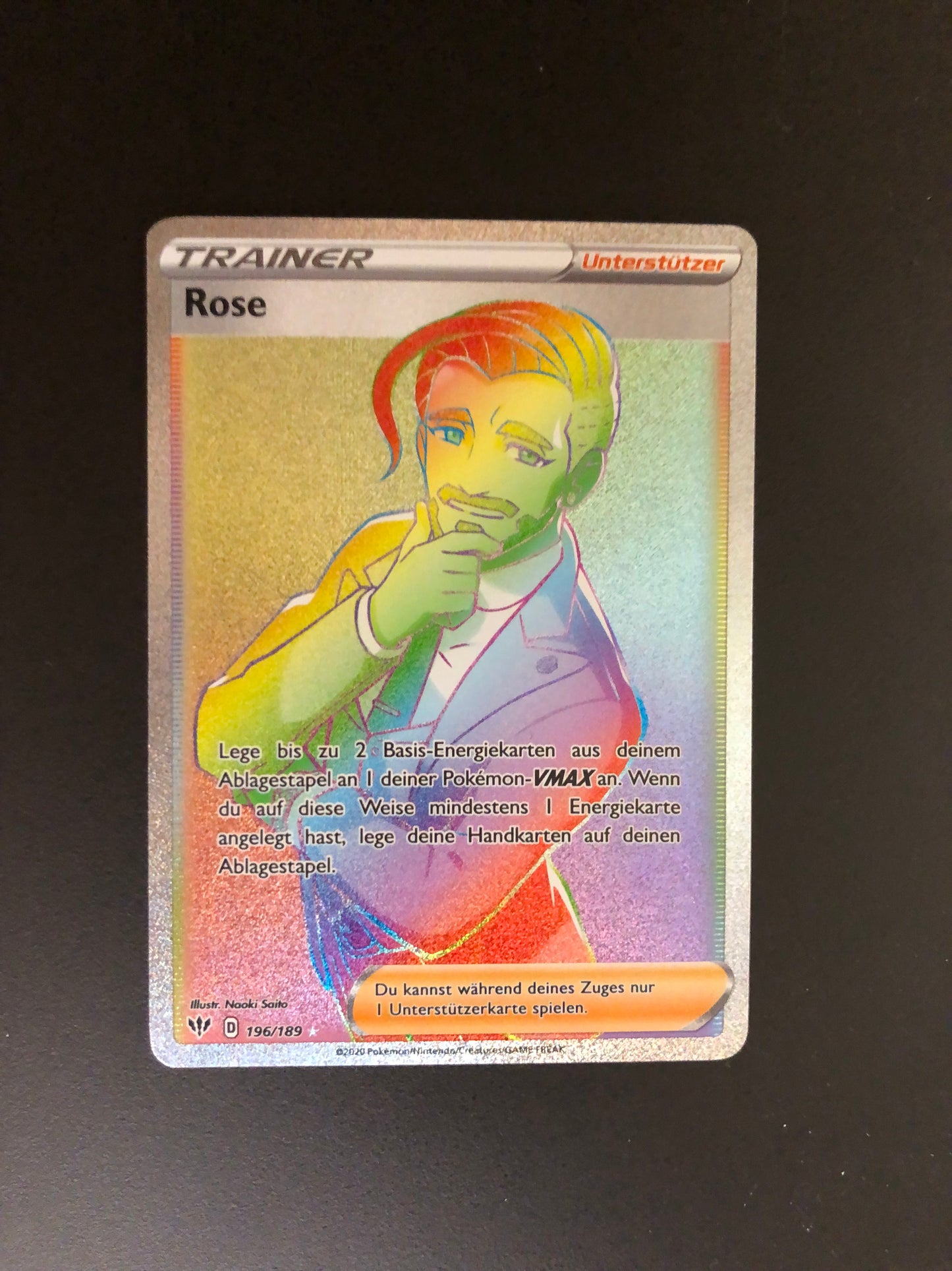 Pokemon Karte Trainer Rainbow Rose 196/189 Deutsch