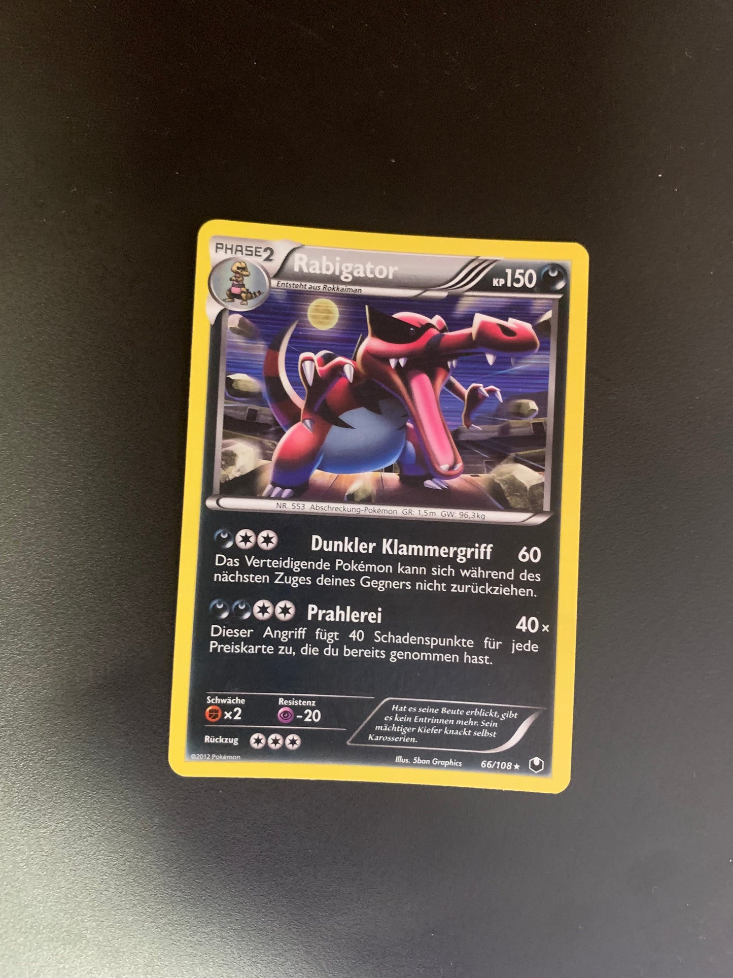 Pokemon Karte Holo Rabigator 66/108 Deutsch