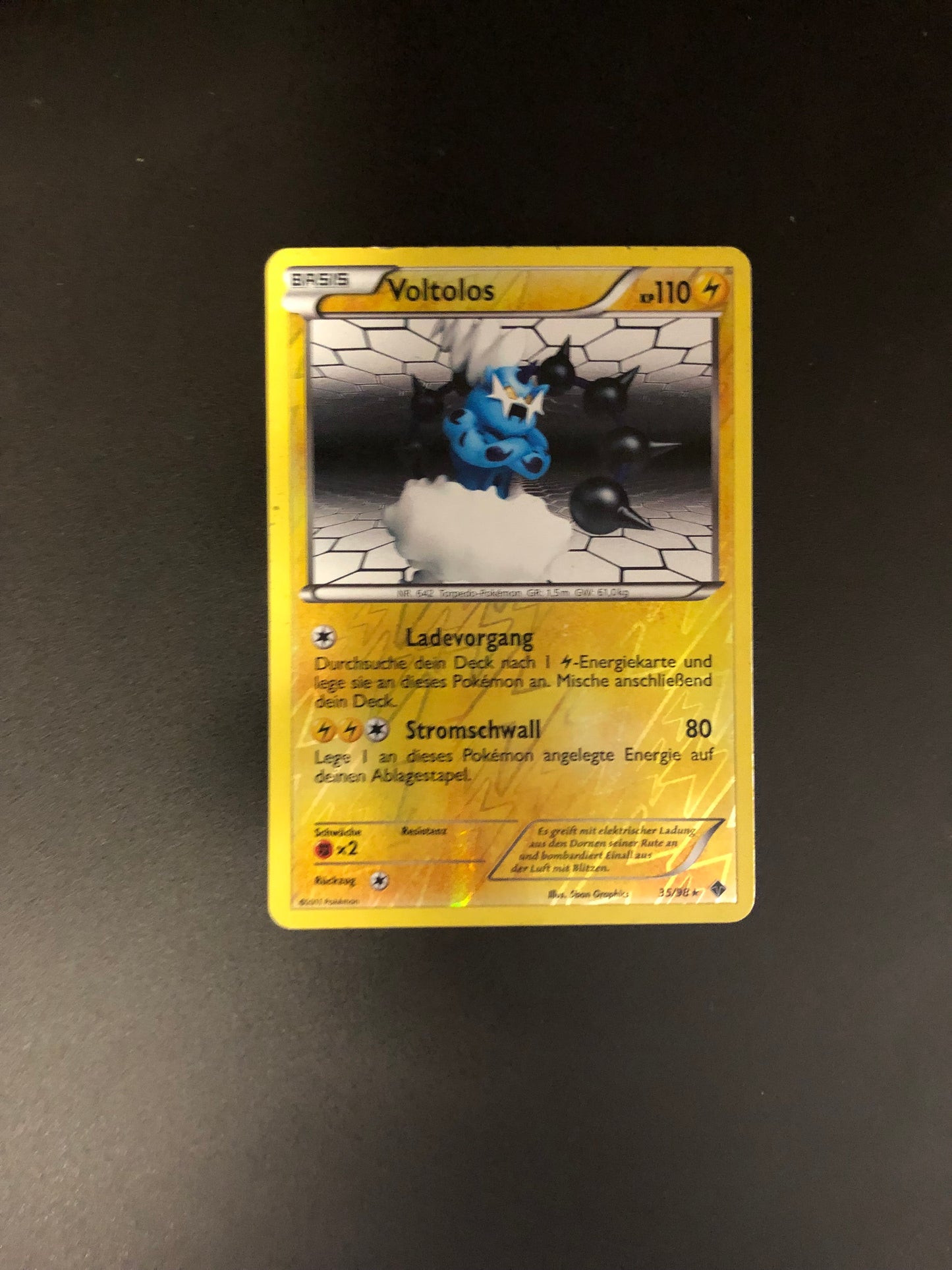 Pokemon Karte Revers Voltolos 35/98 Deutsch