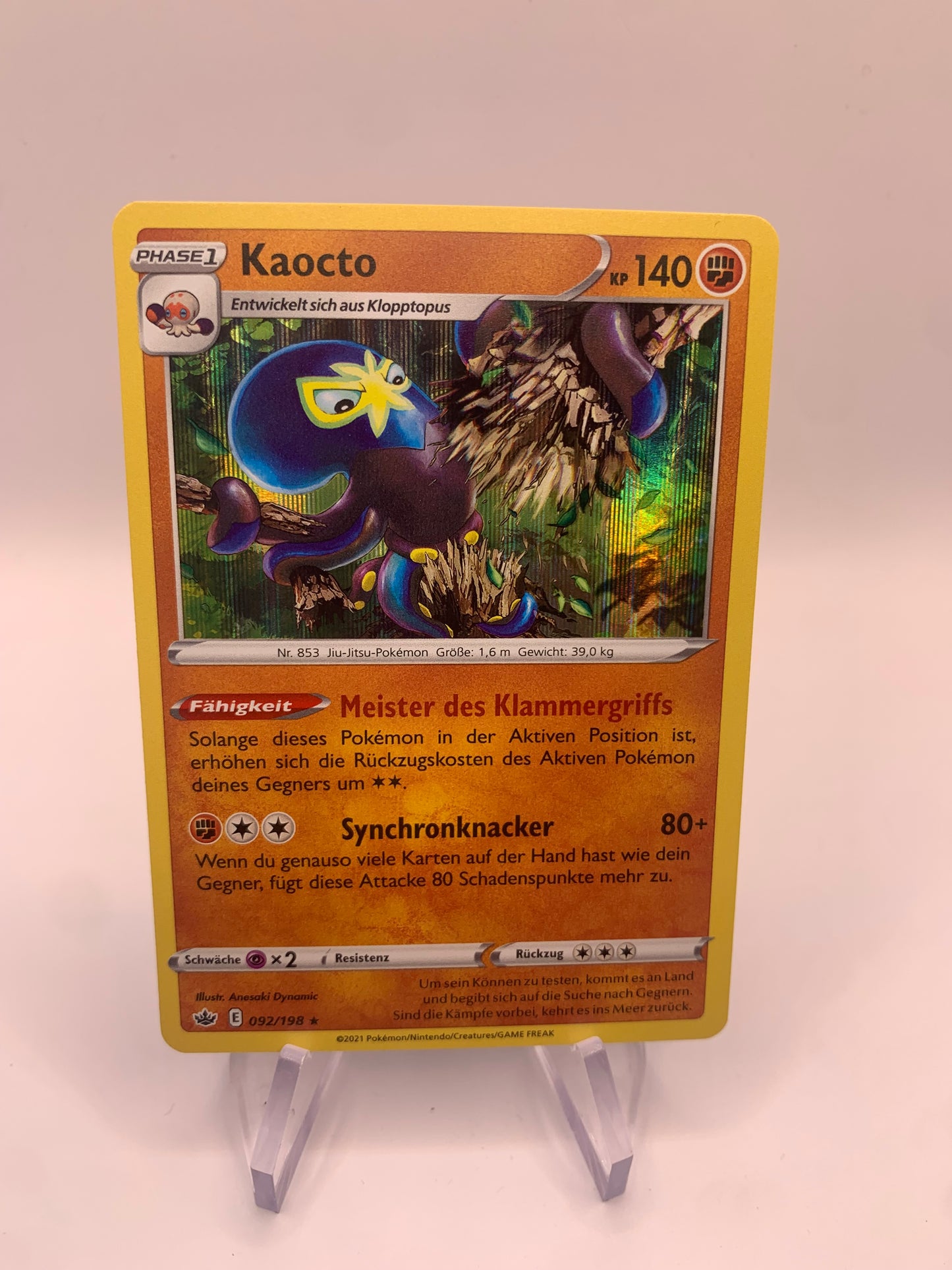 Pokemon Karte Holo Kaocto 92/198 Deutsch