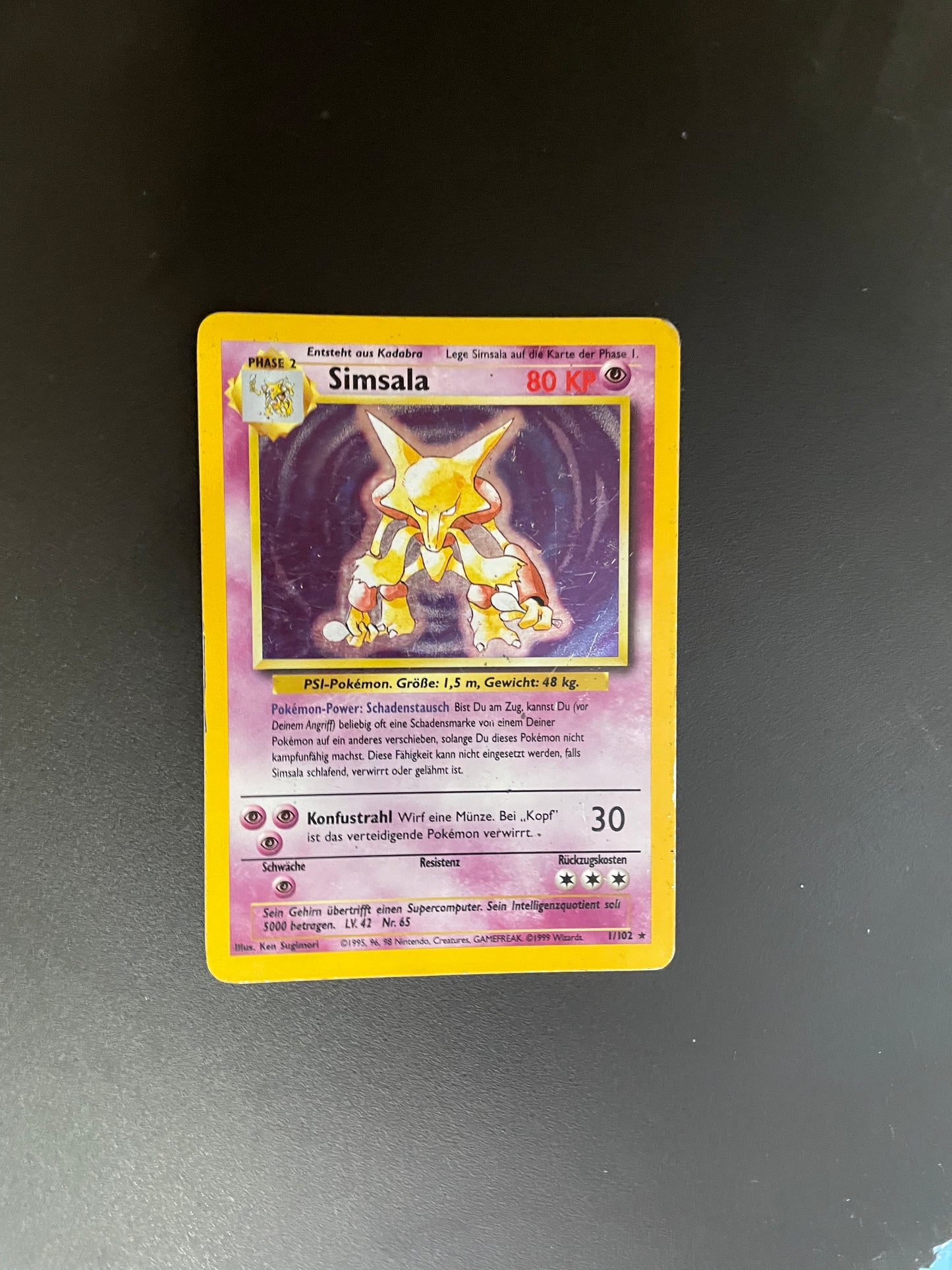 Pokemon Karte Holo Simsala 1/102 Deutsch
