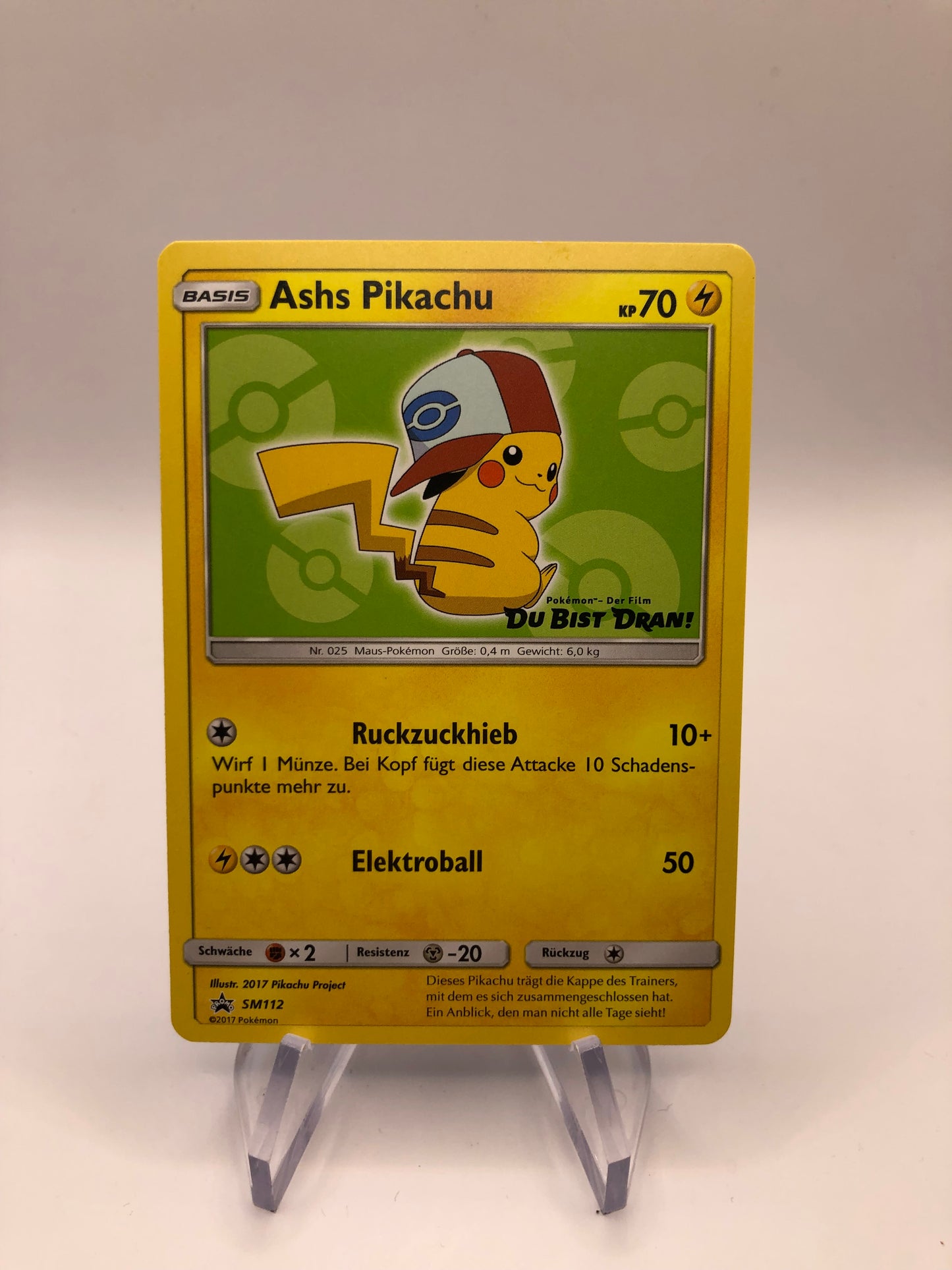 Pokemon Karte Promo Ashs Pikachu SM112 Deutsch