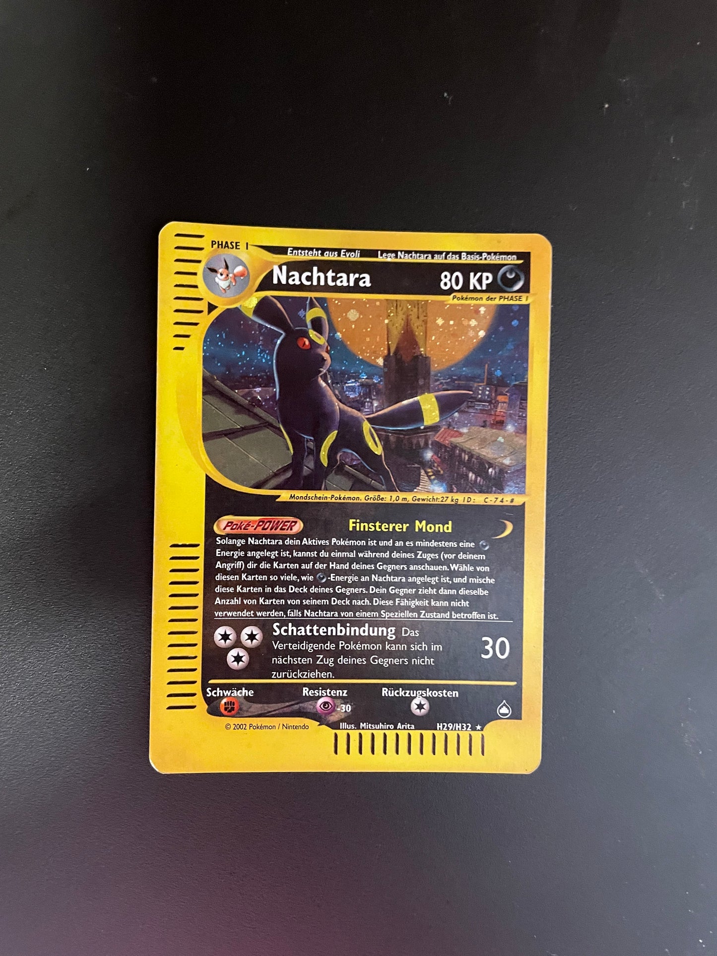Pokemon Karte Holo E-Series Nachtara H29/H32 Deutsch