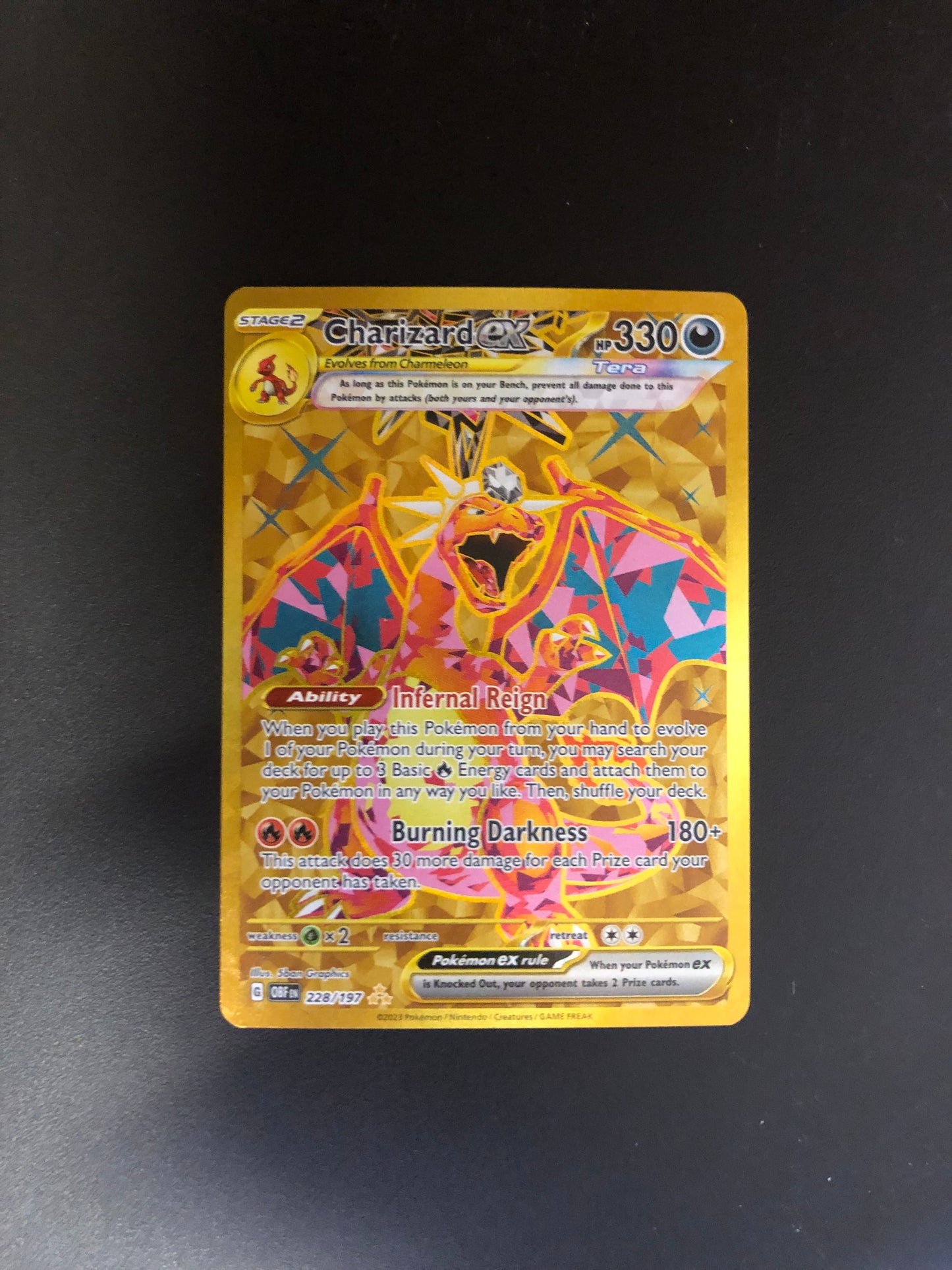 Pokemon Karte Ex Gold Glurak 228/197 Englisch