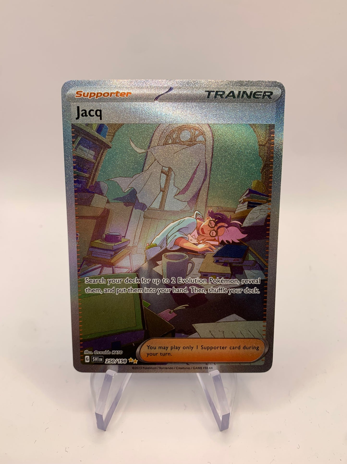 Pokemon Karte Trainer-Fullart Alt-Art Jacq 250/198 Englisch