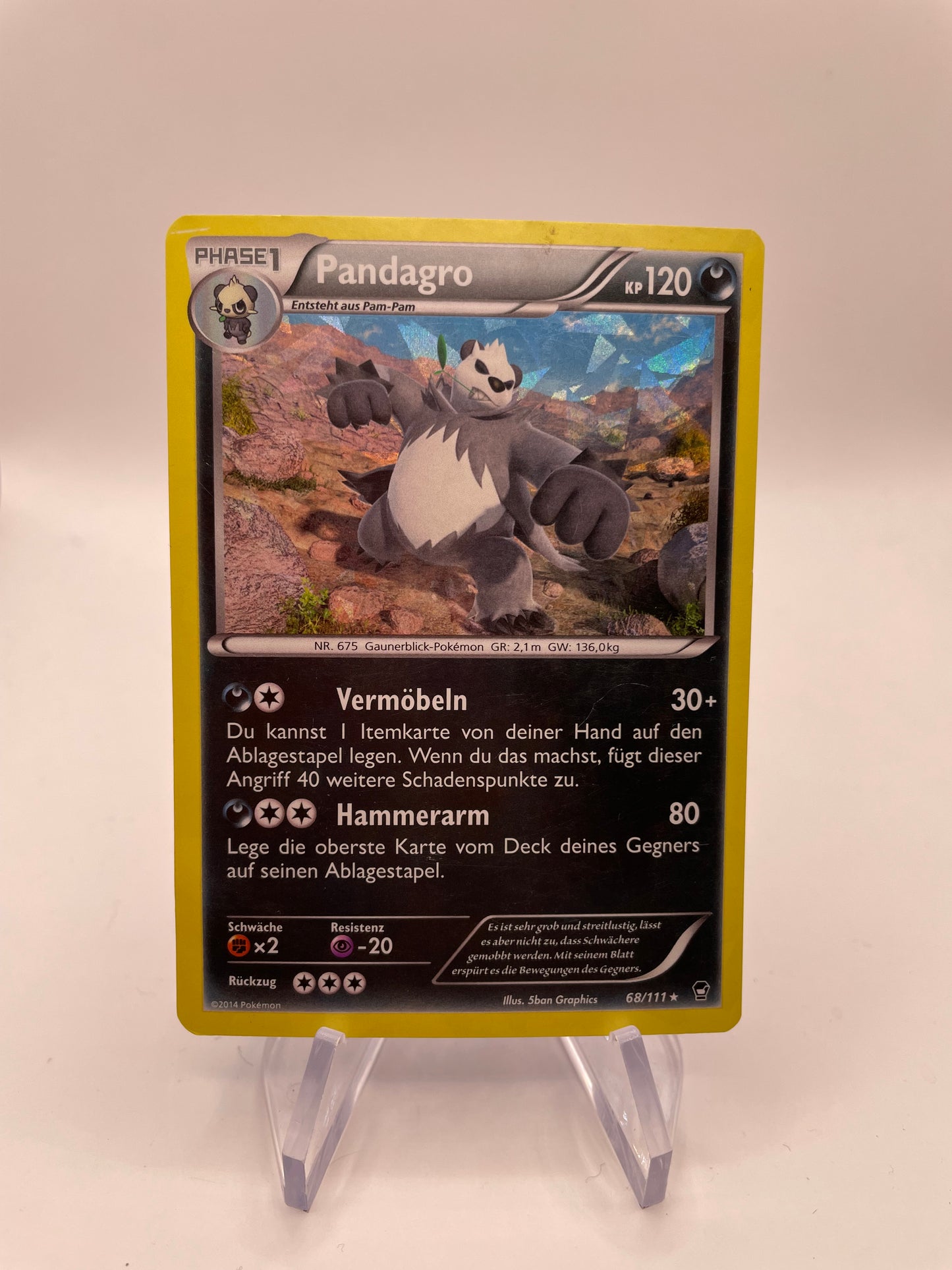 Pokemon Karte Holo Pandagro 68/111 Deutsch