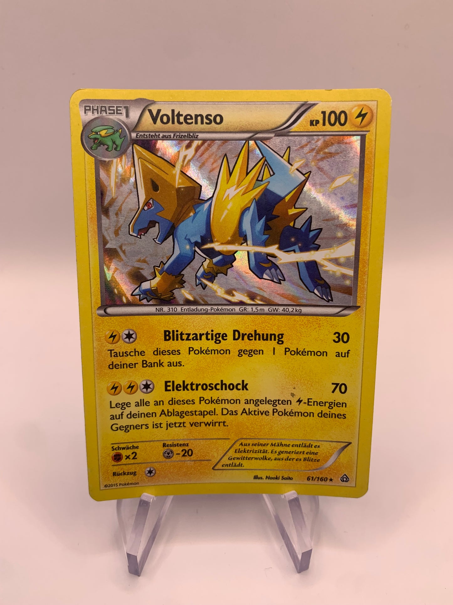 Pokemon Karte Holo Voltenso 61/160 Deutsch