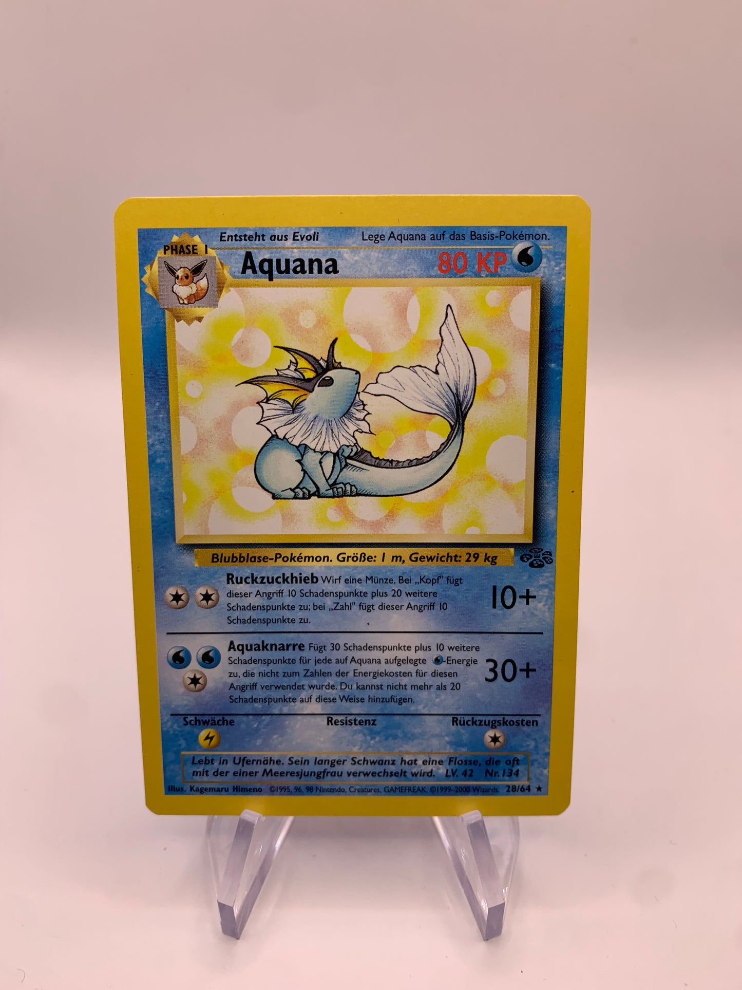 Pokemon Karte Jungel Aquana 28/64 Deutsch