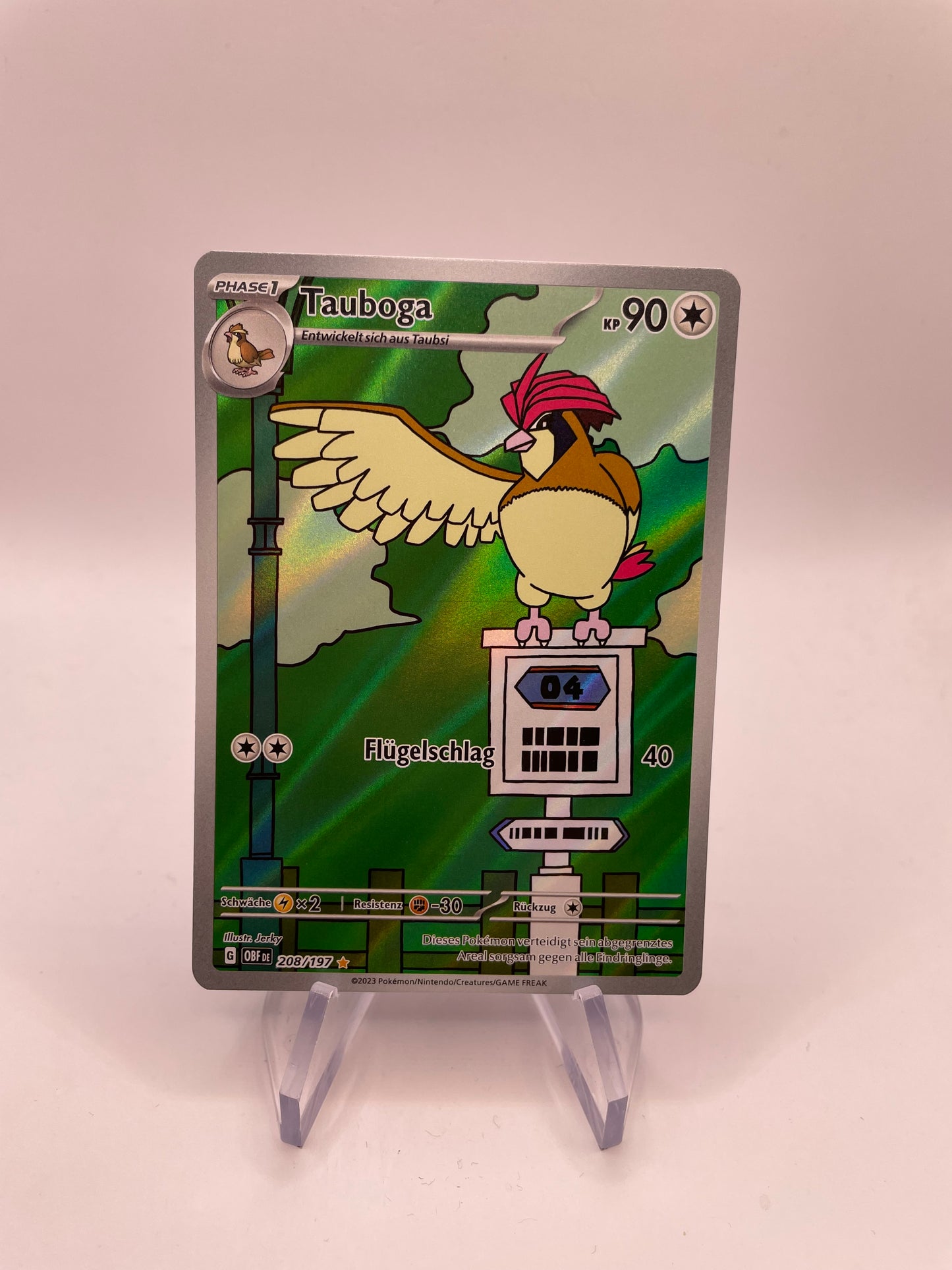 Pokemon Karte Art-Rare Tauboga 208/197 Deutsch