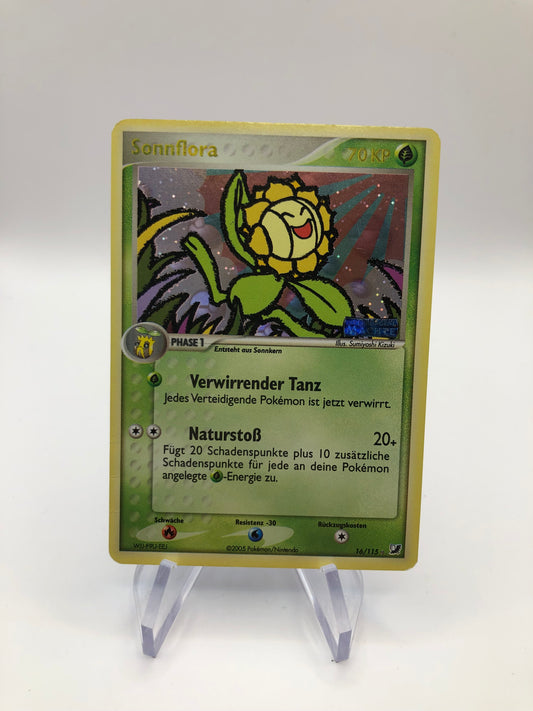 Pokemon Karte Revers Stamp Sonnflora 16/115 Deutsch