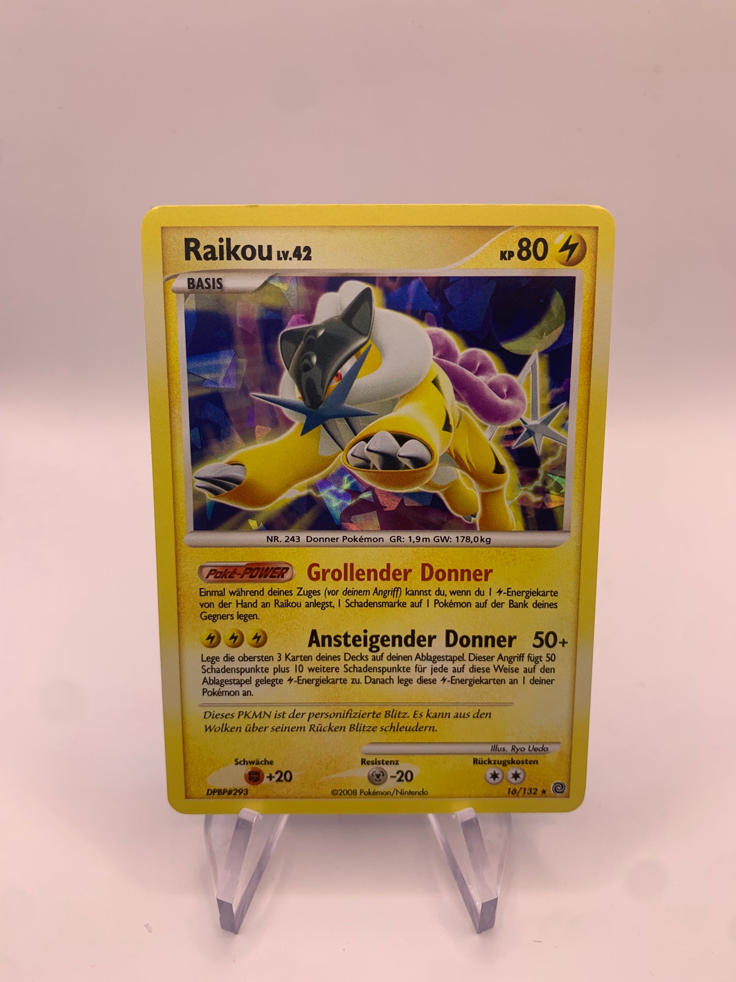 Pokemon Karte Holo Raikou 16/132 Deutsch