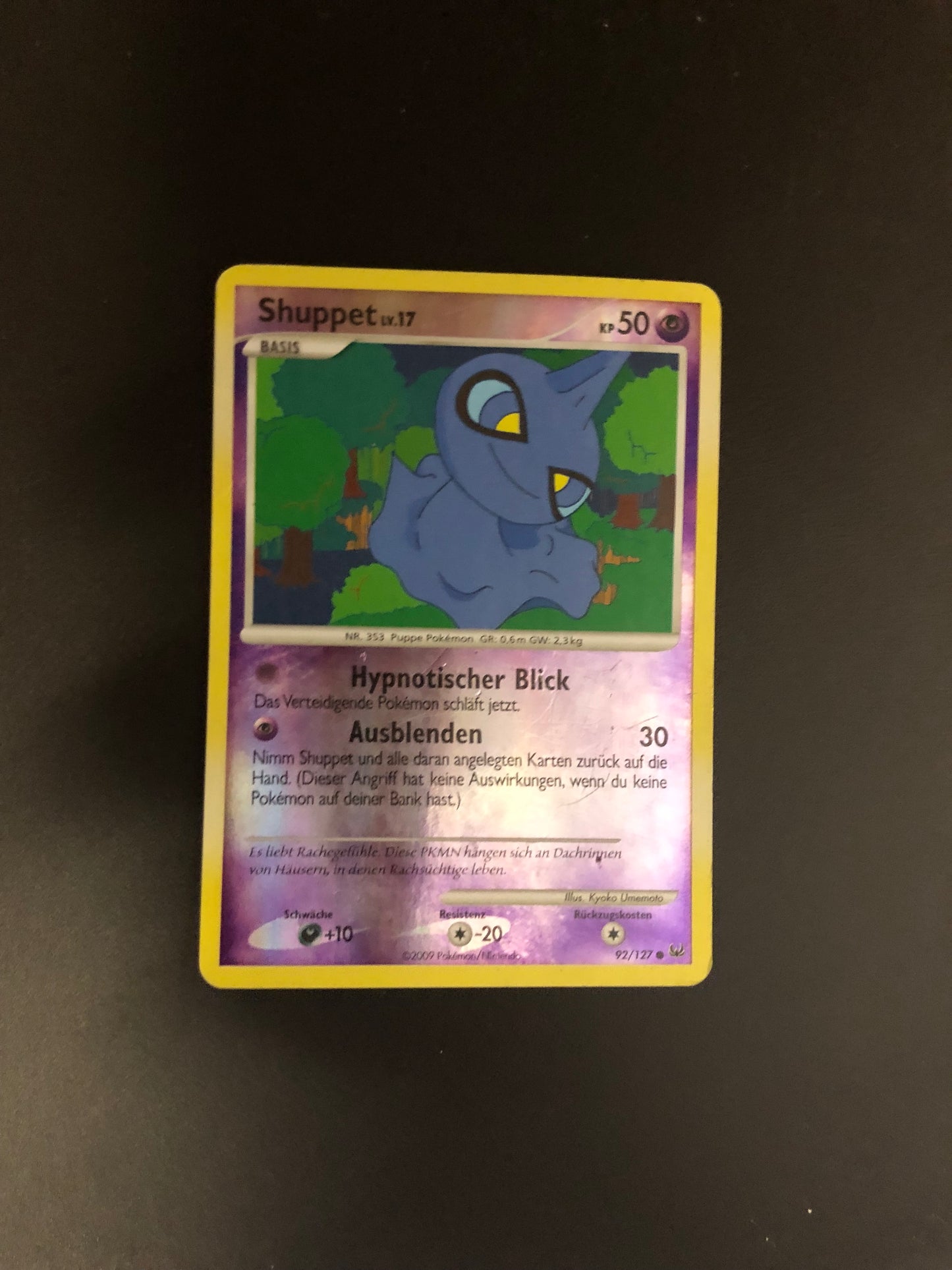 Pokemon Karte Revers Shuppet 92/127 Deutsch