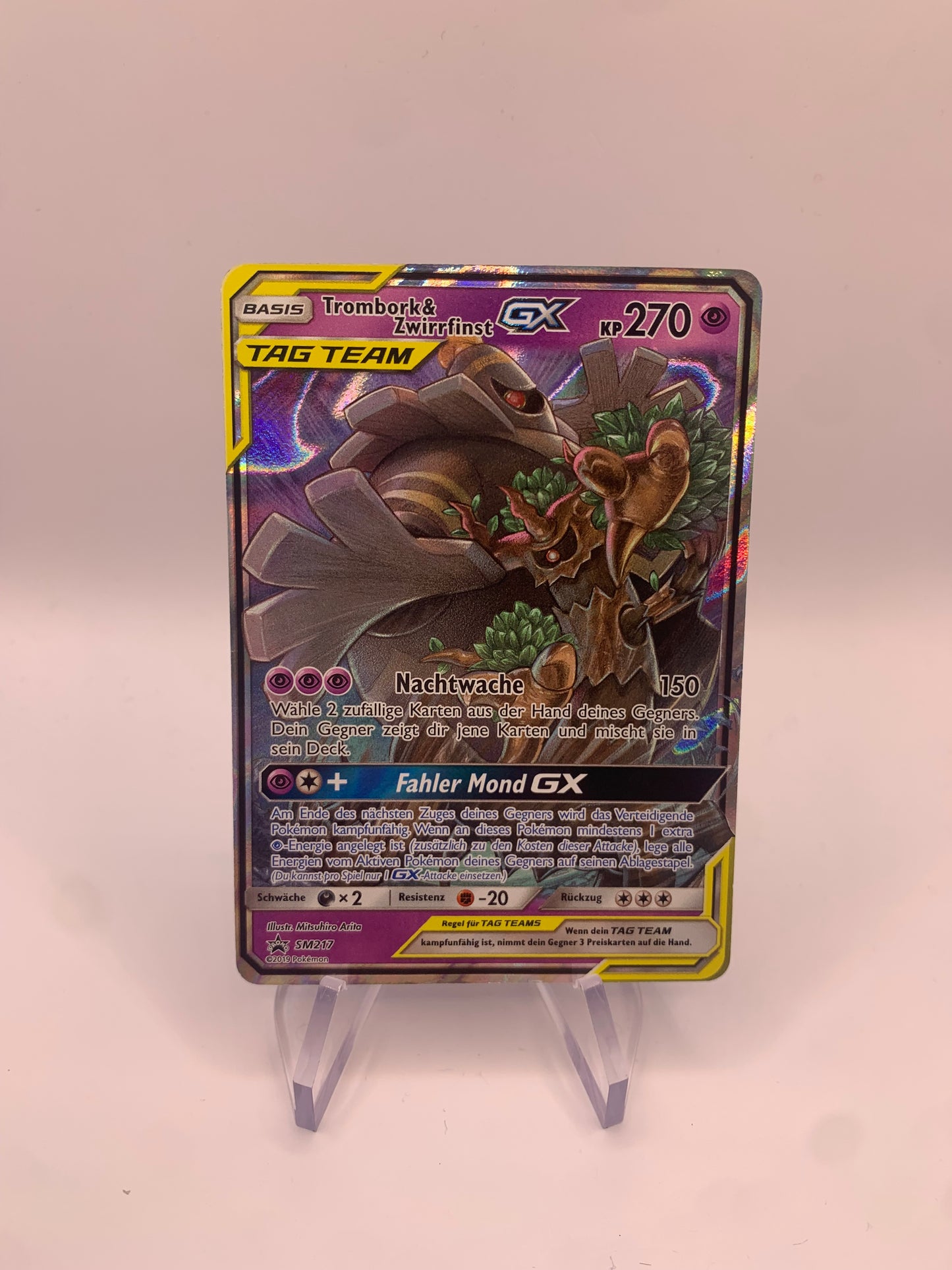 Pokemon Karte GX Tag Team Promo Trombork&Zwirrfinst SM217 Deutsch