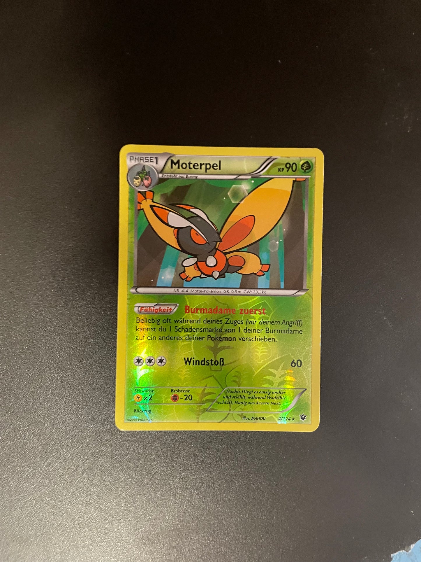 Pokémon Karte Holo Moterpel 4/124 Deutsch