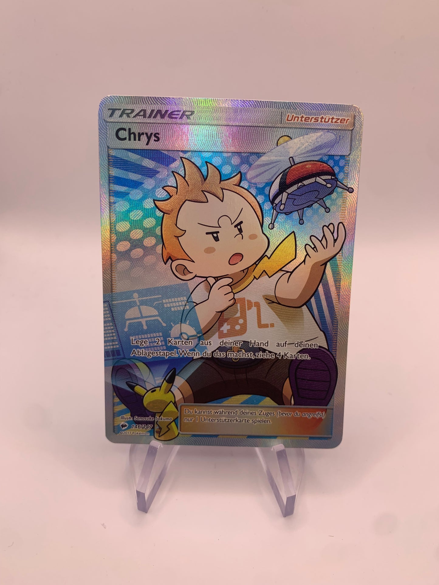 Pokemon Karte Trainer Fullart Chrys 146/147 Deutsch