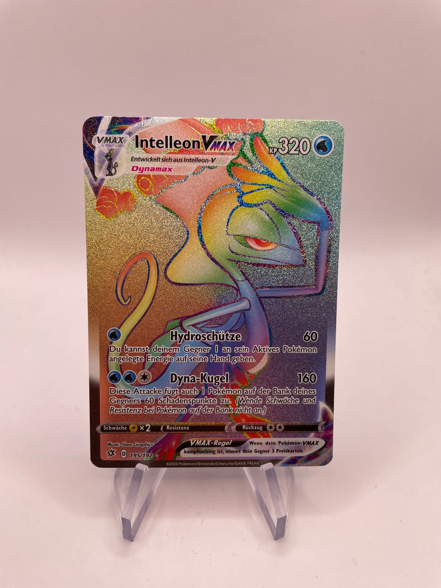 Pokemon Karte Vmax Rainbow Intelleon 195/192 Deutsch