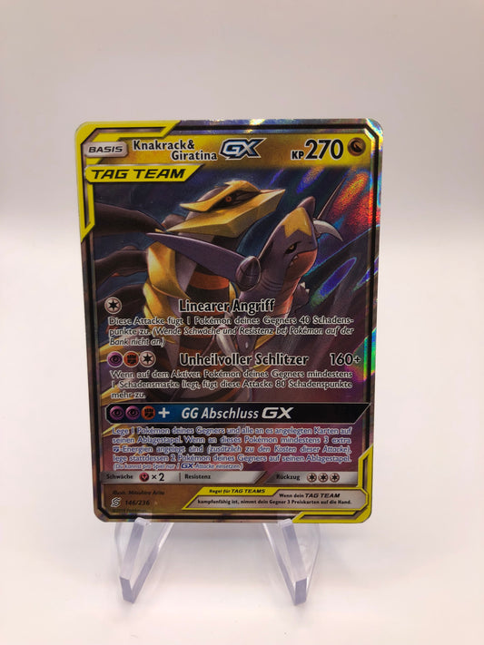 Pokemon Karte Tag Team GX Knakrack & Giratina 146/236 Deutsch
