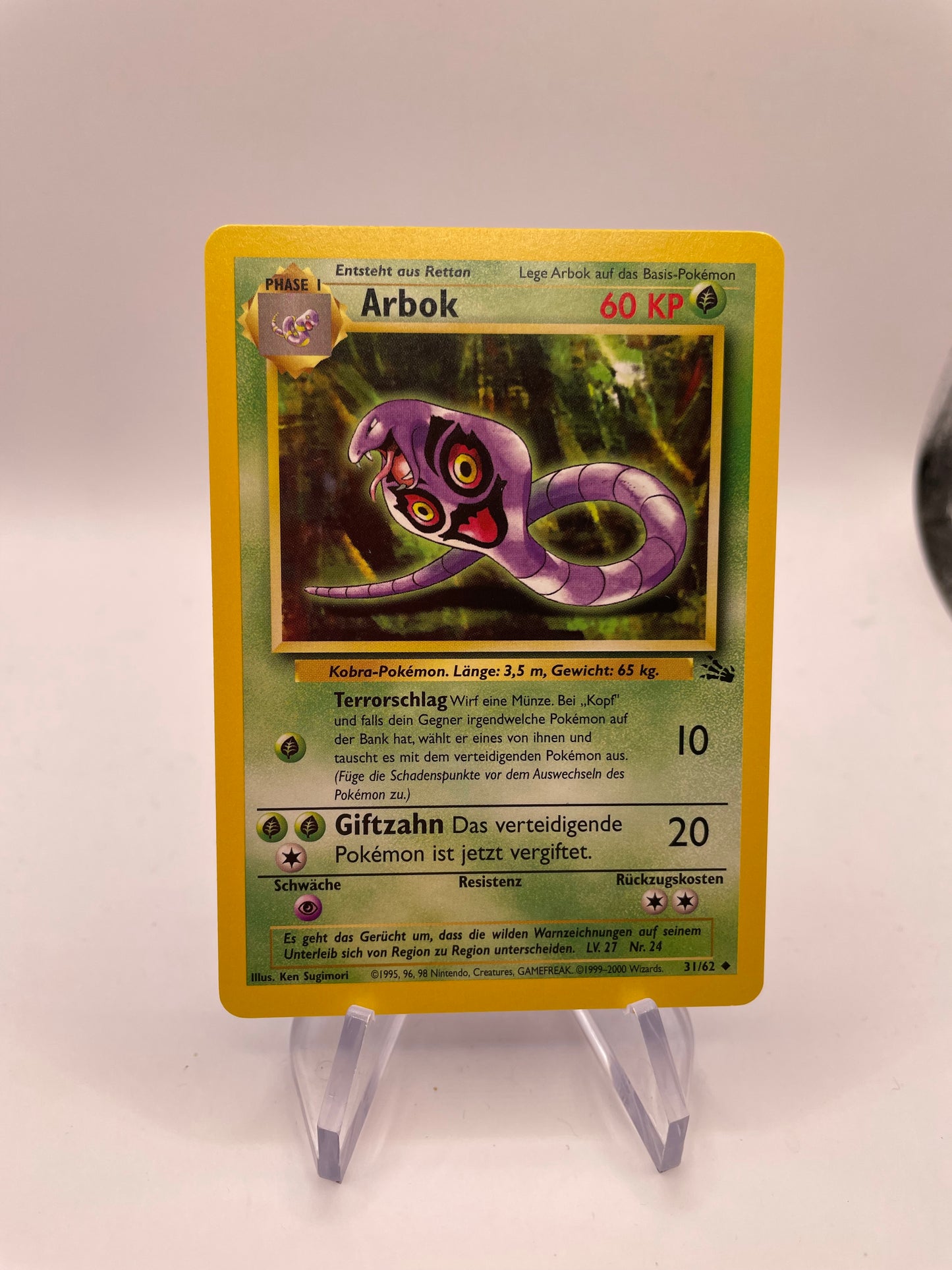 Pokemon Karte Arbok 31/62 Fossil Deutsch