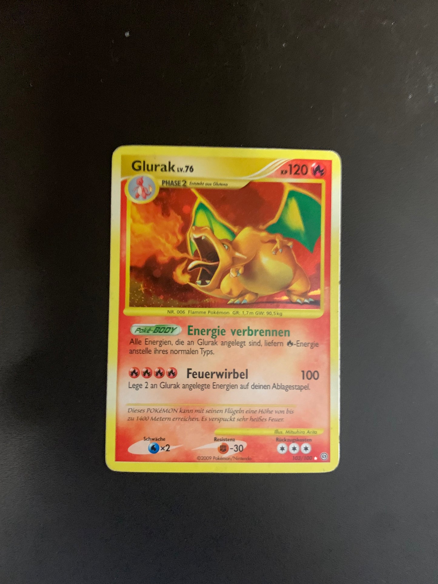 Pokemon Karte Holo Glurak 103/100 Deutsch