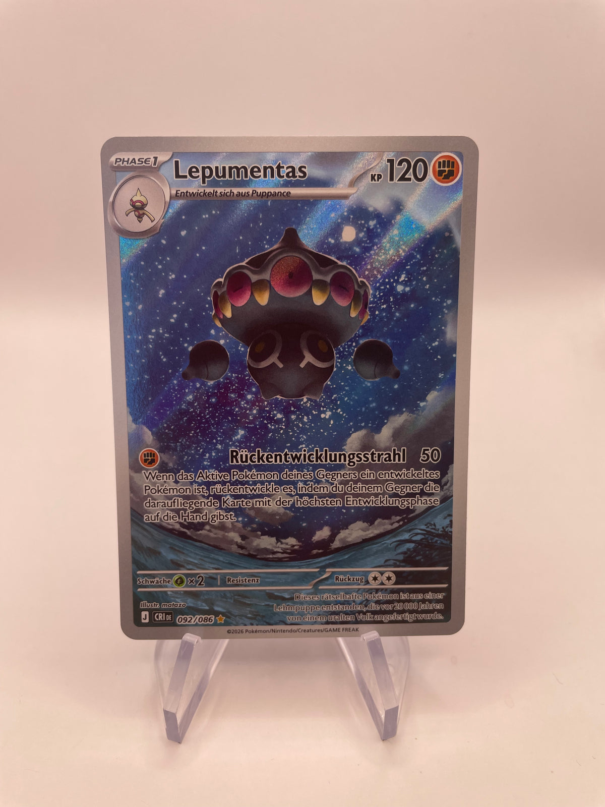 Pokemon Karte Art Rare Lepumentas 92/86 Deutsch