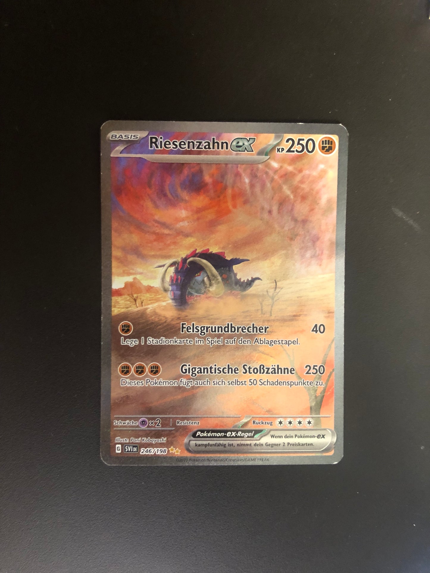 Pokemon Karte EX Alt-Art Riesenzahn 246/198 Deutsch